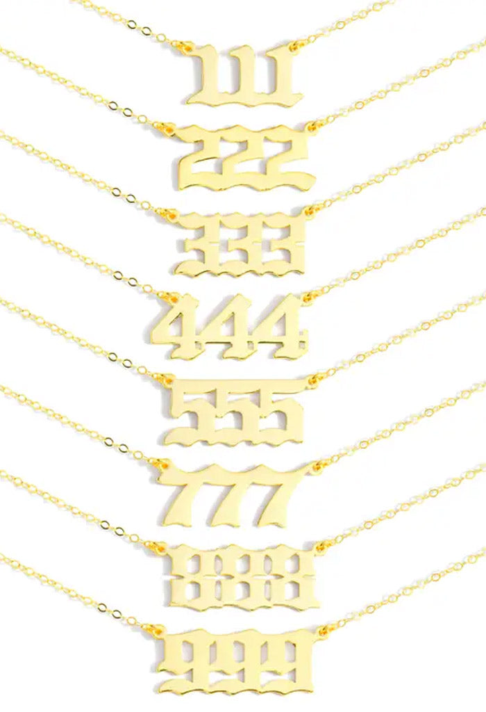 Teal Market 14K Gold Angel Number 888 Necklace
