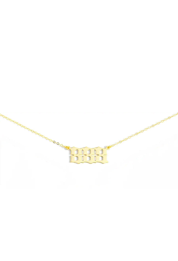 Teal Market 14K Gold Angel Number 888 Necklace