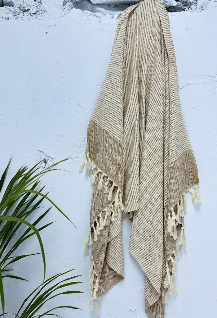 lagunaoaksoa Savannah Premium Turkish Towel-Tan