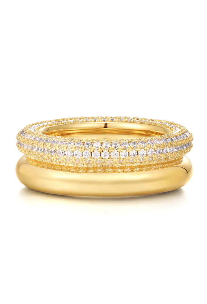 LUV AJ Double Amalfi Ring-Gold