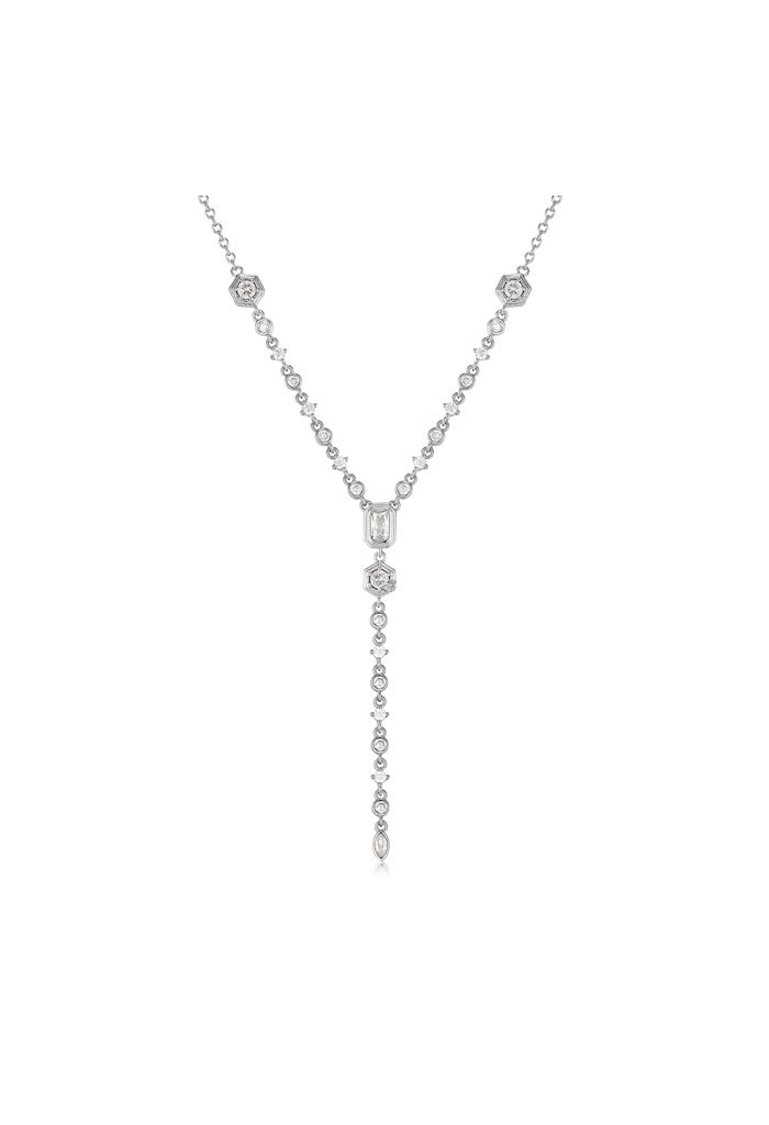 Luv AJ Stellar Bezel Lariat-Silver