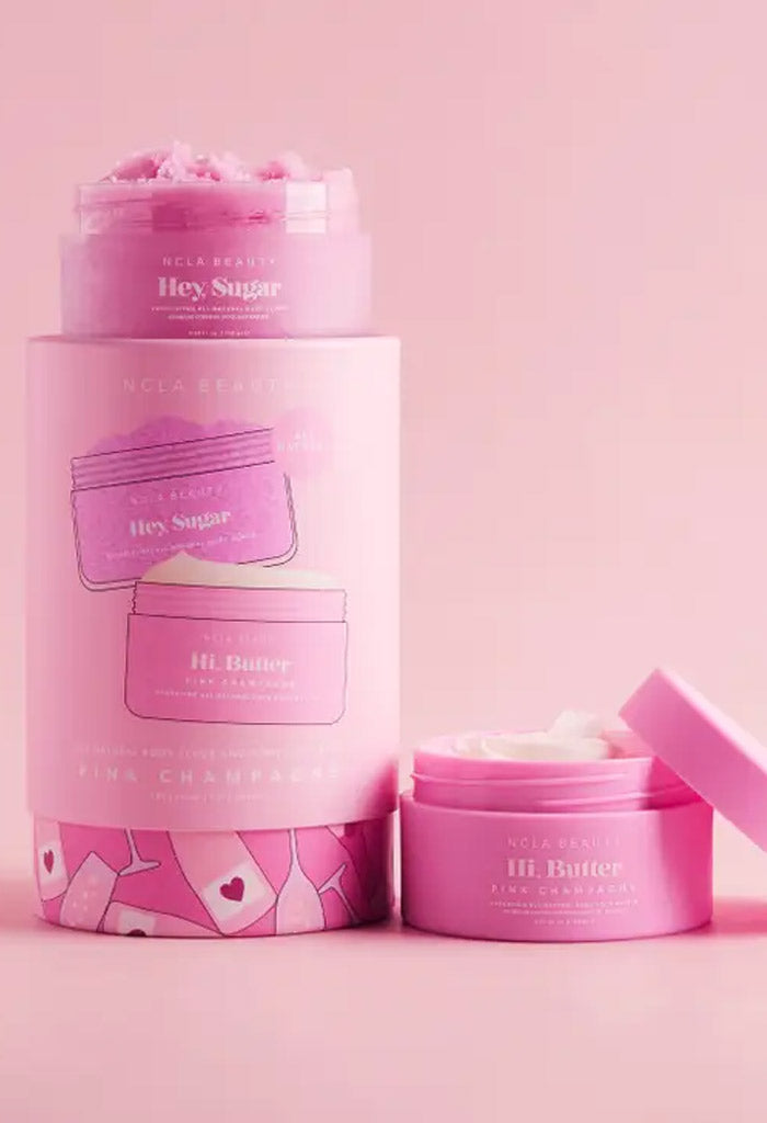 NCLA Beauty Body Scrub + Body Butter Set-PInk Champagne