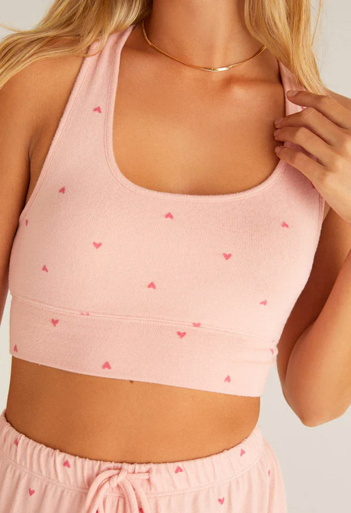 Z Supply Sia Heart Tank Bra-Pink Candy