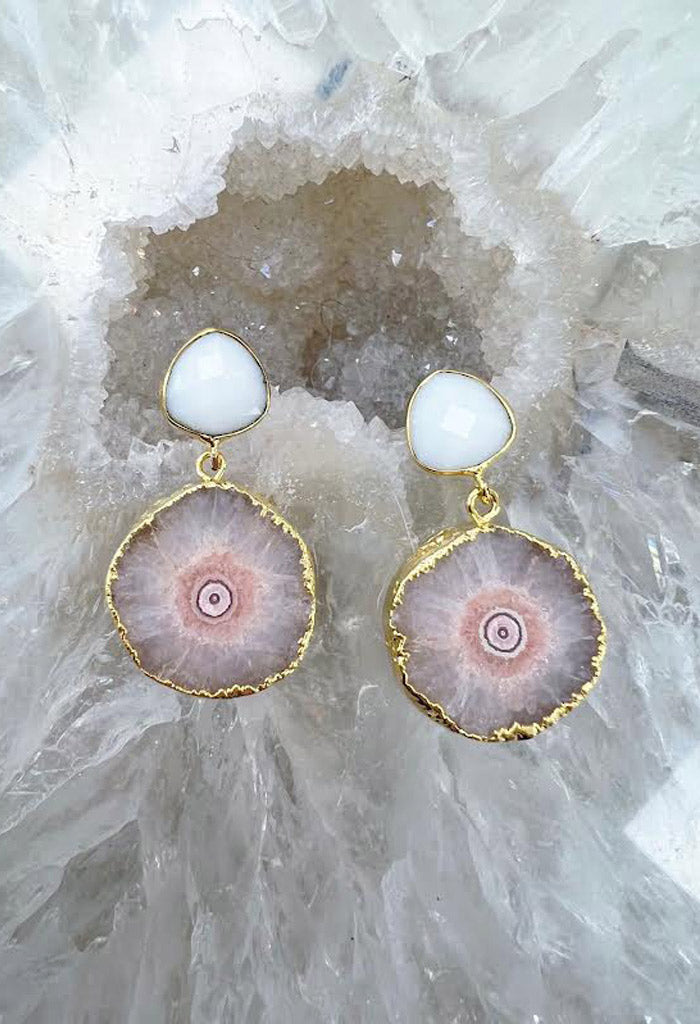 lagunaoaksoa Ava Earring-Peach Stalactite Small