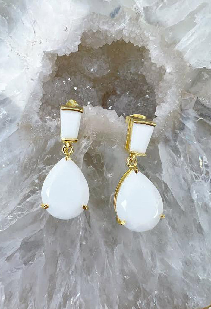 lagunaoaksoa Gillian Earrings-White Onyx