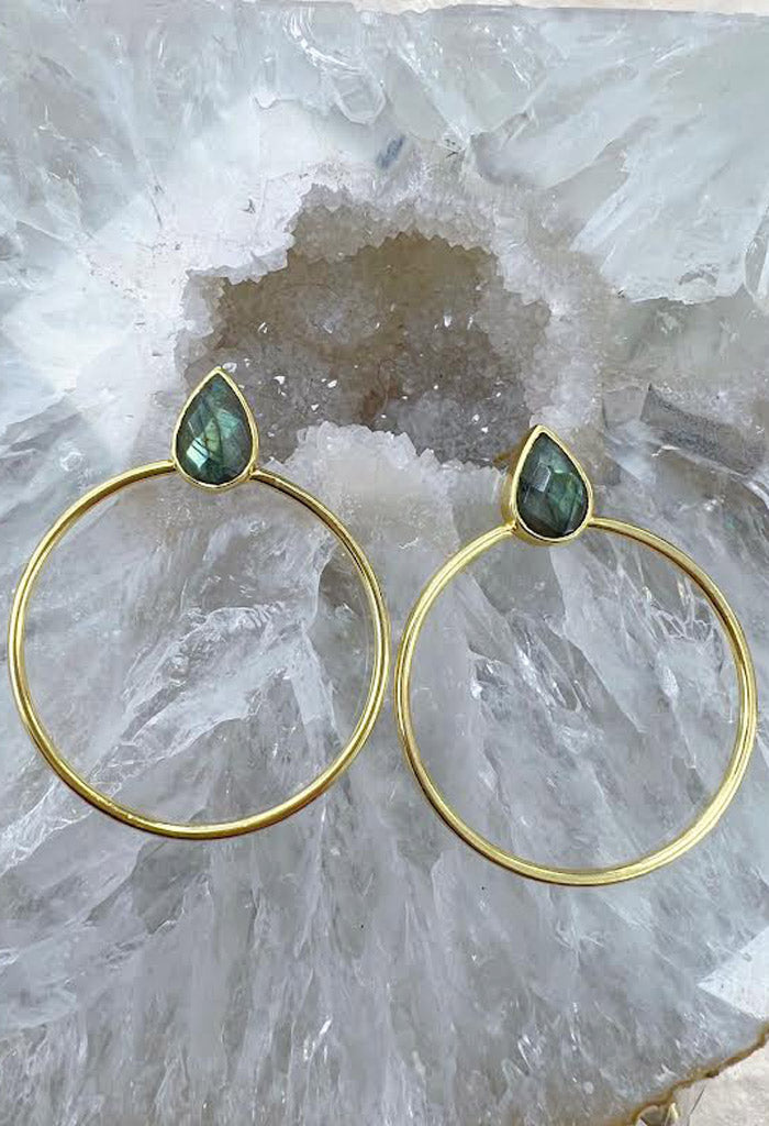 lagunaoaksoa Rebecca Earrings-Labadorite