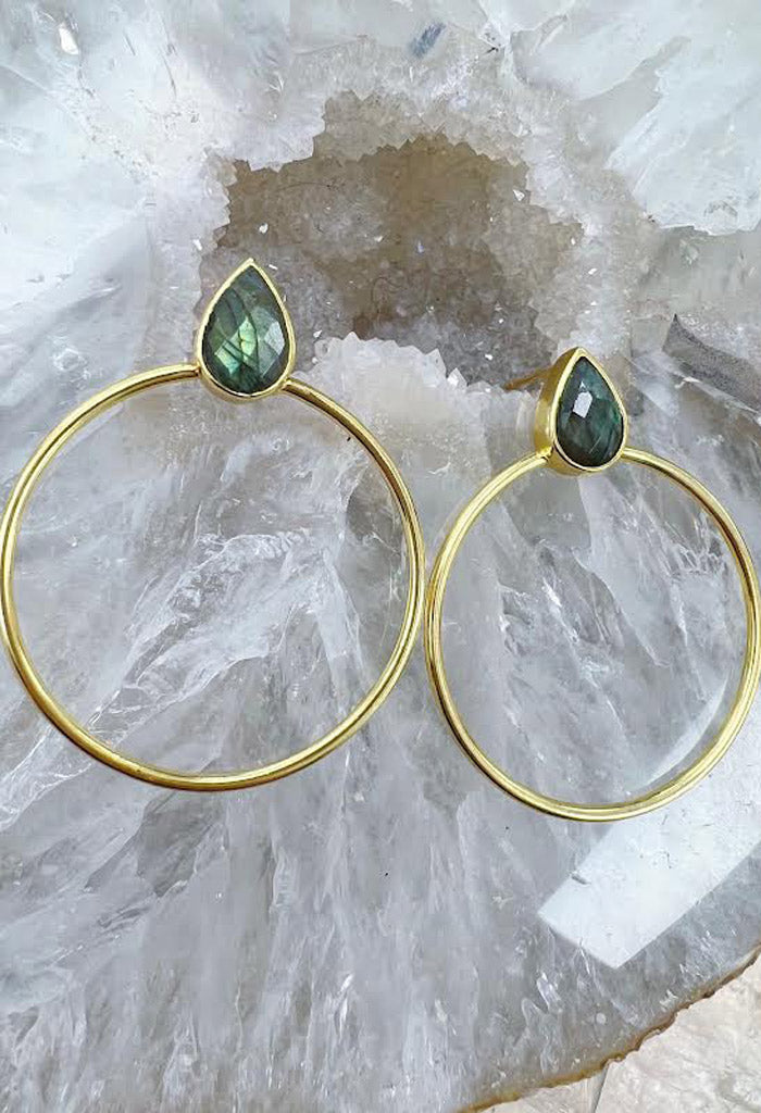 lagunaoaksoa Rebecca Earrings-Labadorite