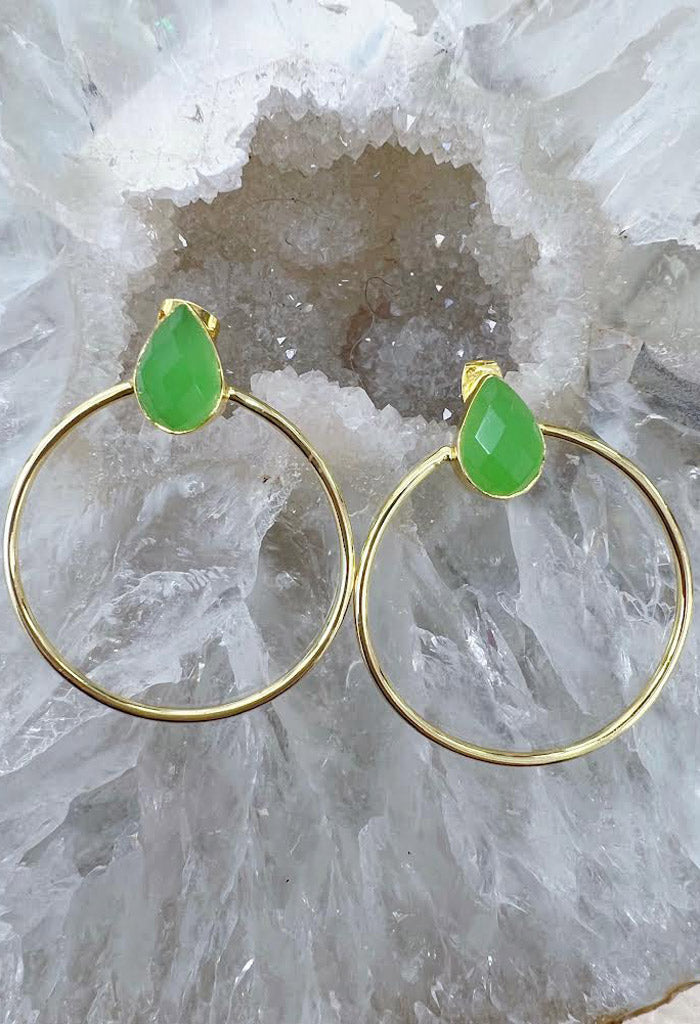 lagunaoaksoa Rebecca Earrings-Green Quartz