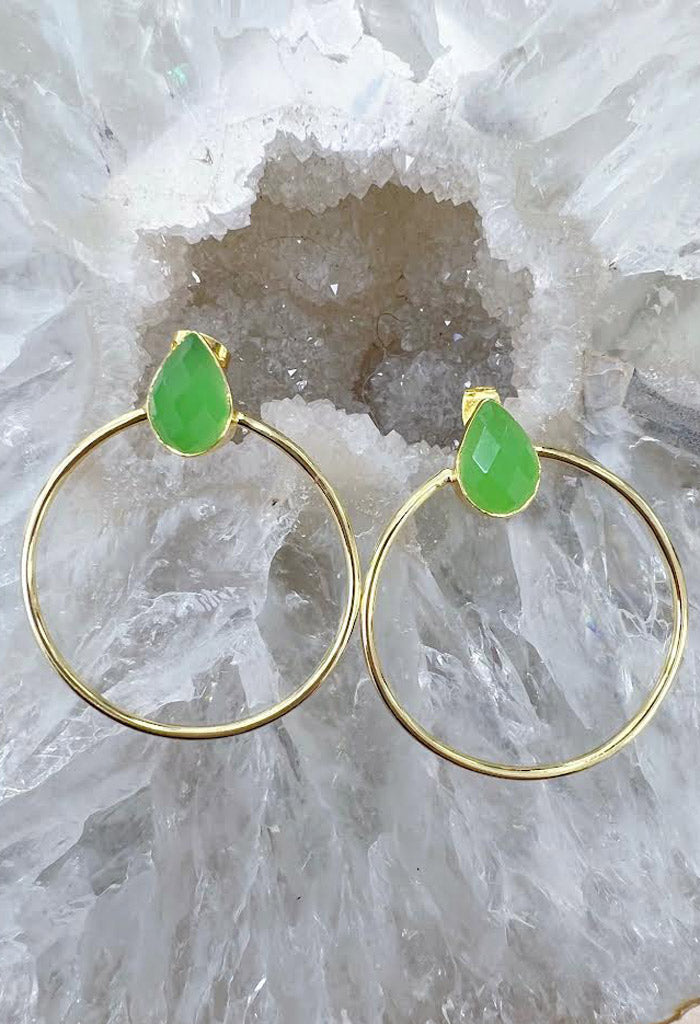 lagunaoaksoa Rebecca Earrings-Green Quartz