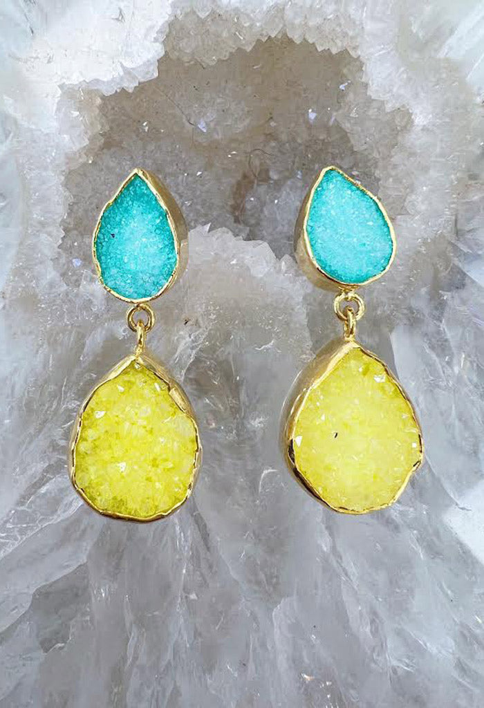 lagunaoaksoa Demi Earrings-Blue/Yellow