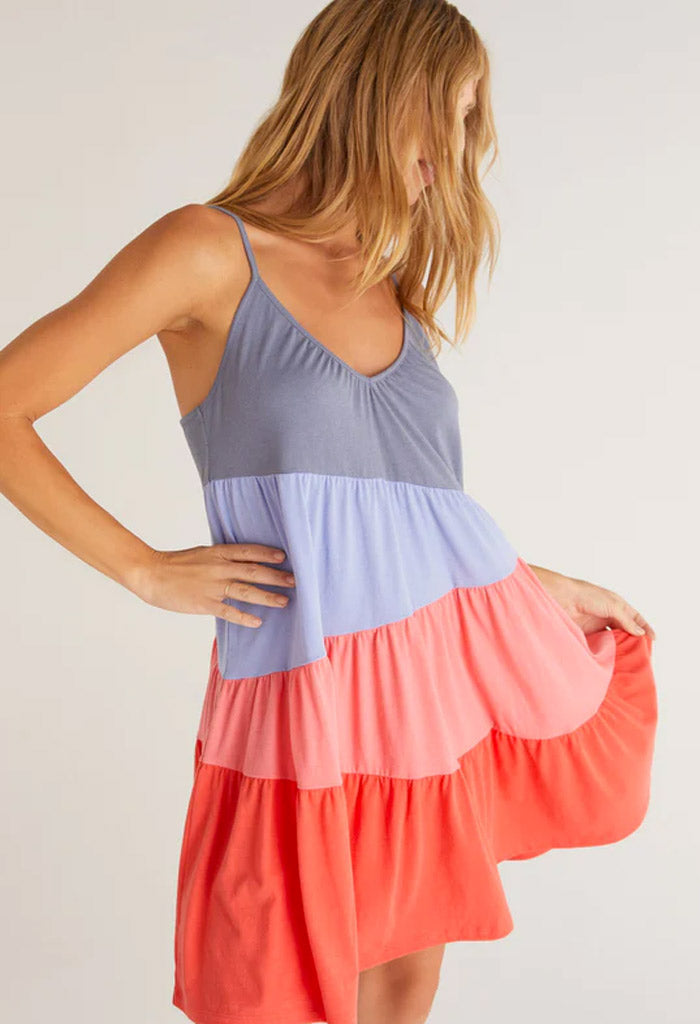 Z Supply Amalfi Colorblock Mini Dress-Blue Bird