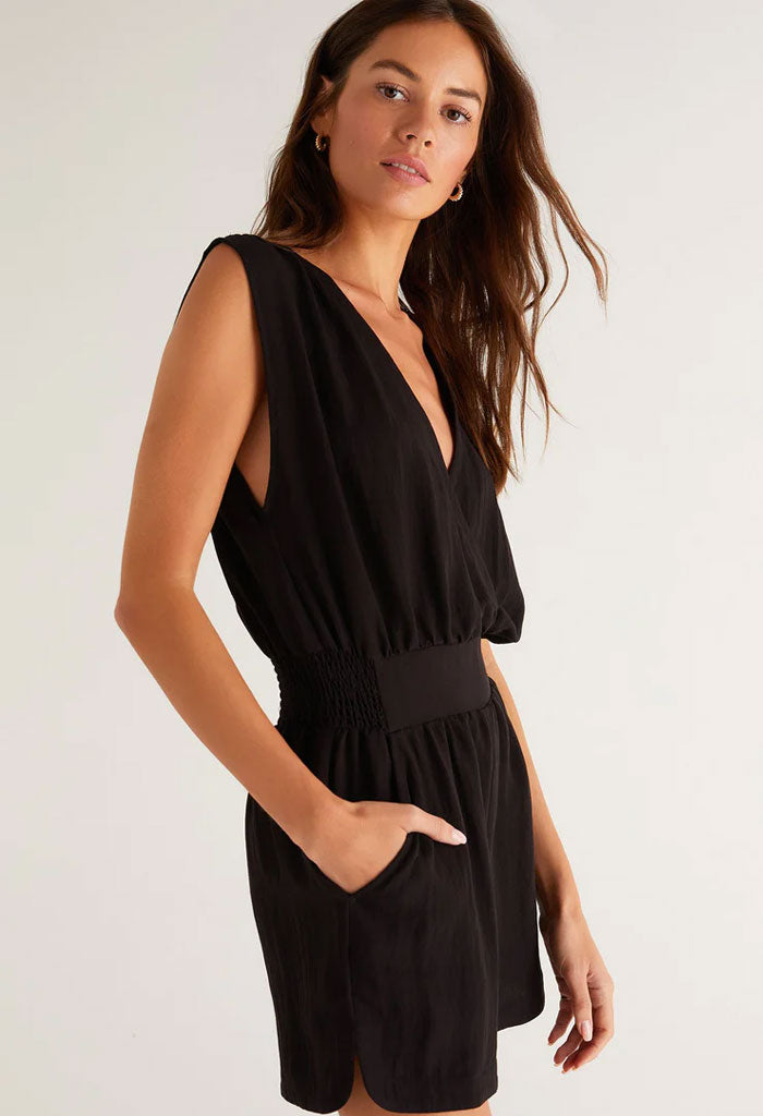 Z Supply Sun Tanned Romper-Black