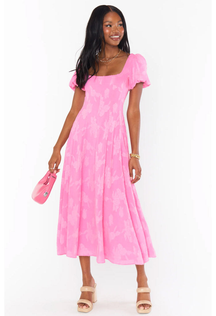 Show Me Your Mumu Mia Midi Dress-Pink Clip Floral