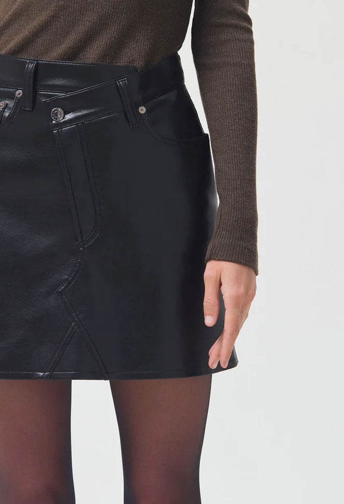 Agolde Recycled Leather Criss Cross Skirt-Detox