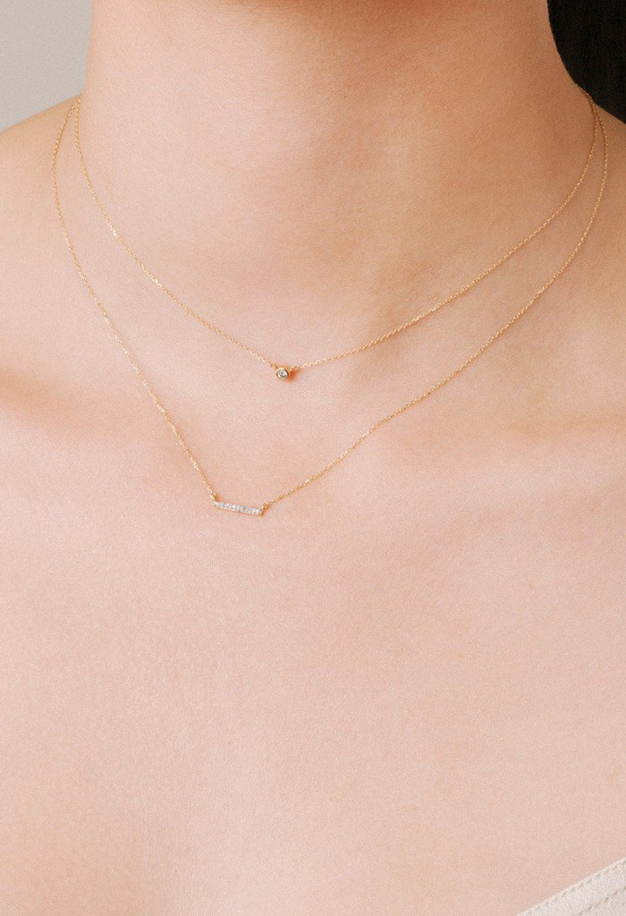 Adina Reyter Pavé Bar Necklace-14k Gold