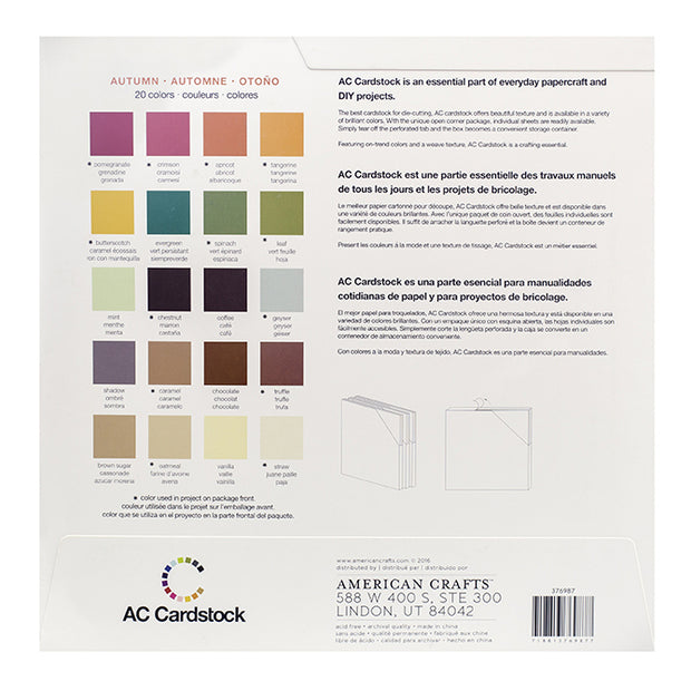 American Crafts Variety Cardstock Pack 12x12 60-pkg-neutrals