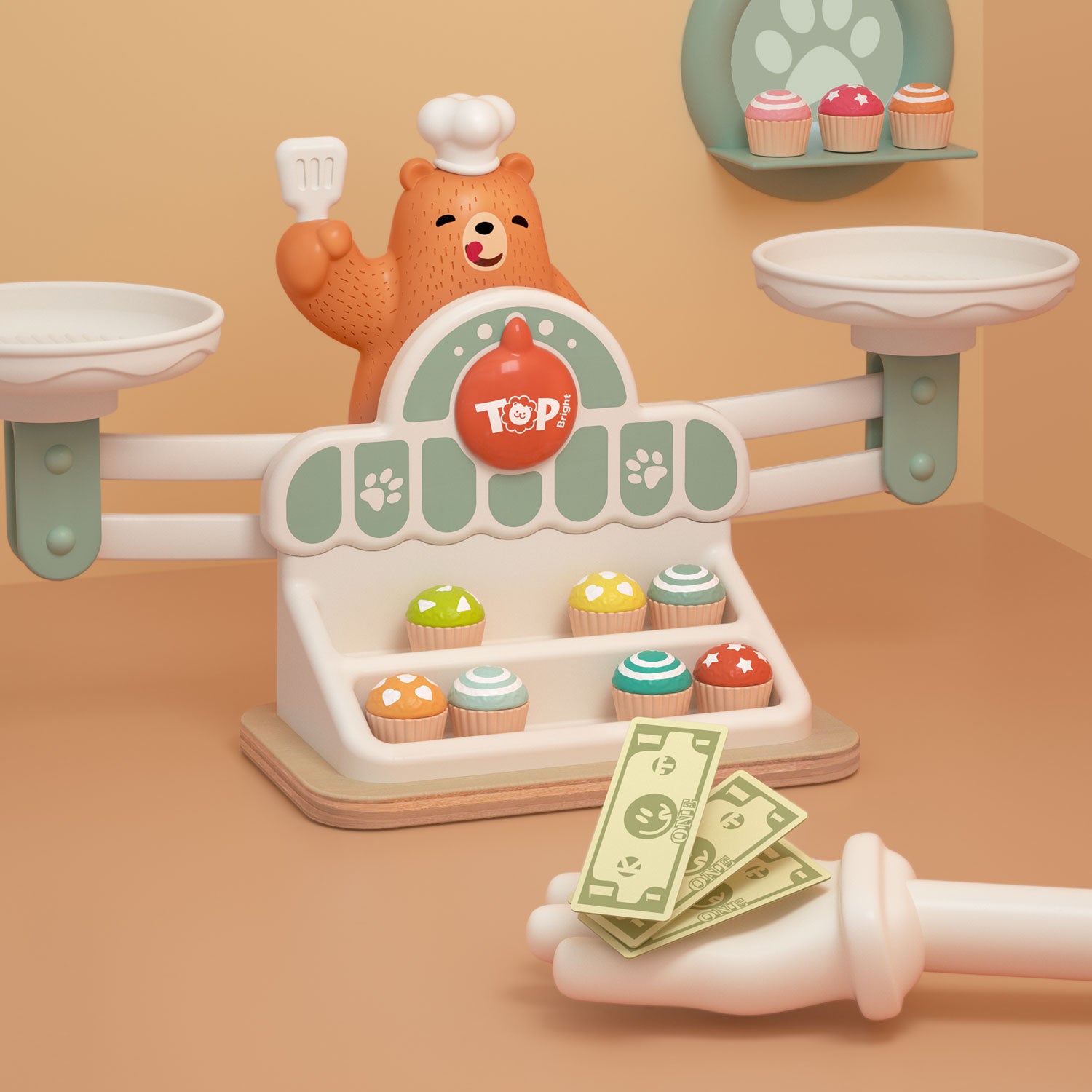 Yummy Bear 123 Scale - Teach Your Kids To Use A Scale! - Paper money