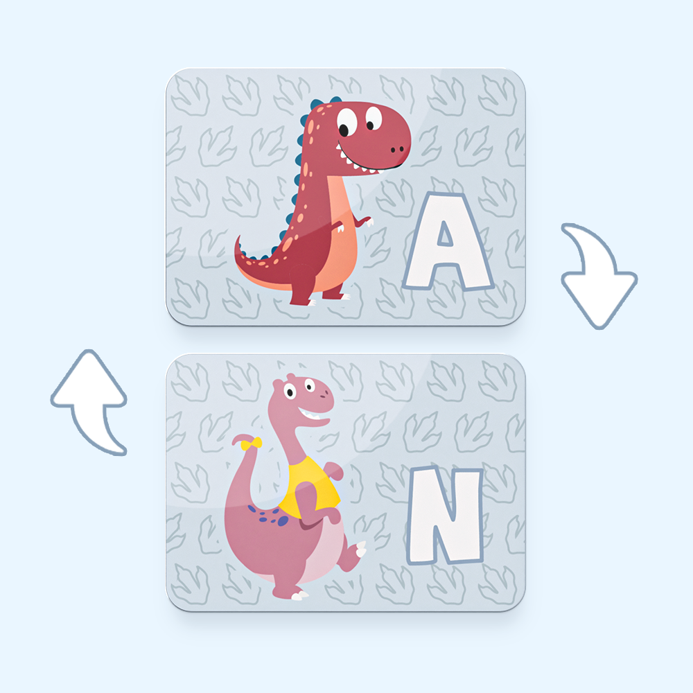 Dinosaur Alphabet Adventure Toy - Learn ABCs & Have Fun! - Double-Sided Alphabet Cards
