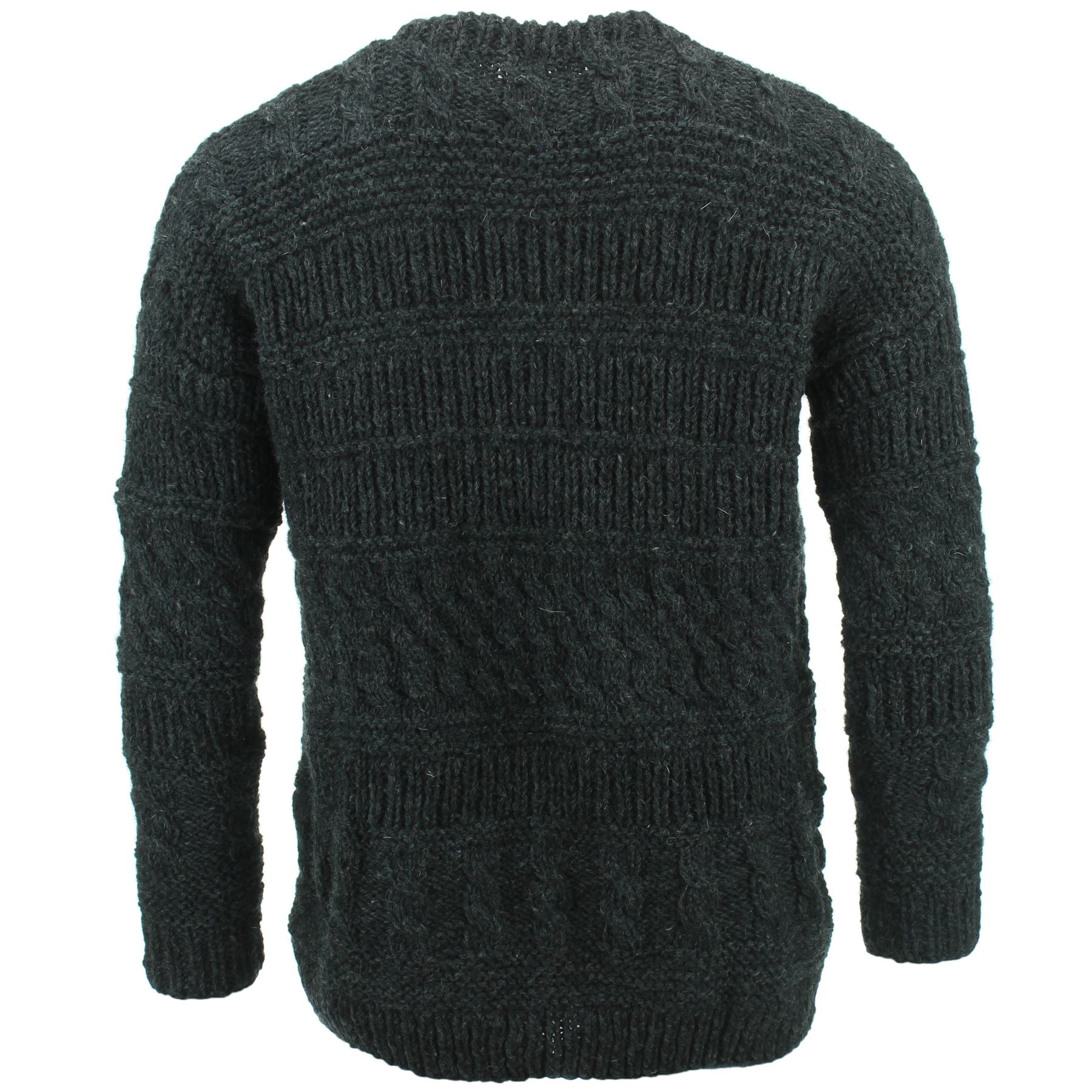 Chunky Wool Multi Knit Jumper - Charcoal