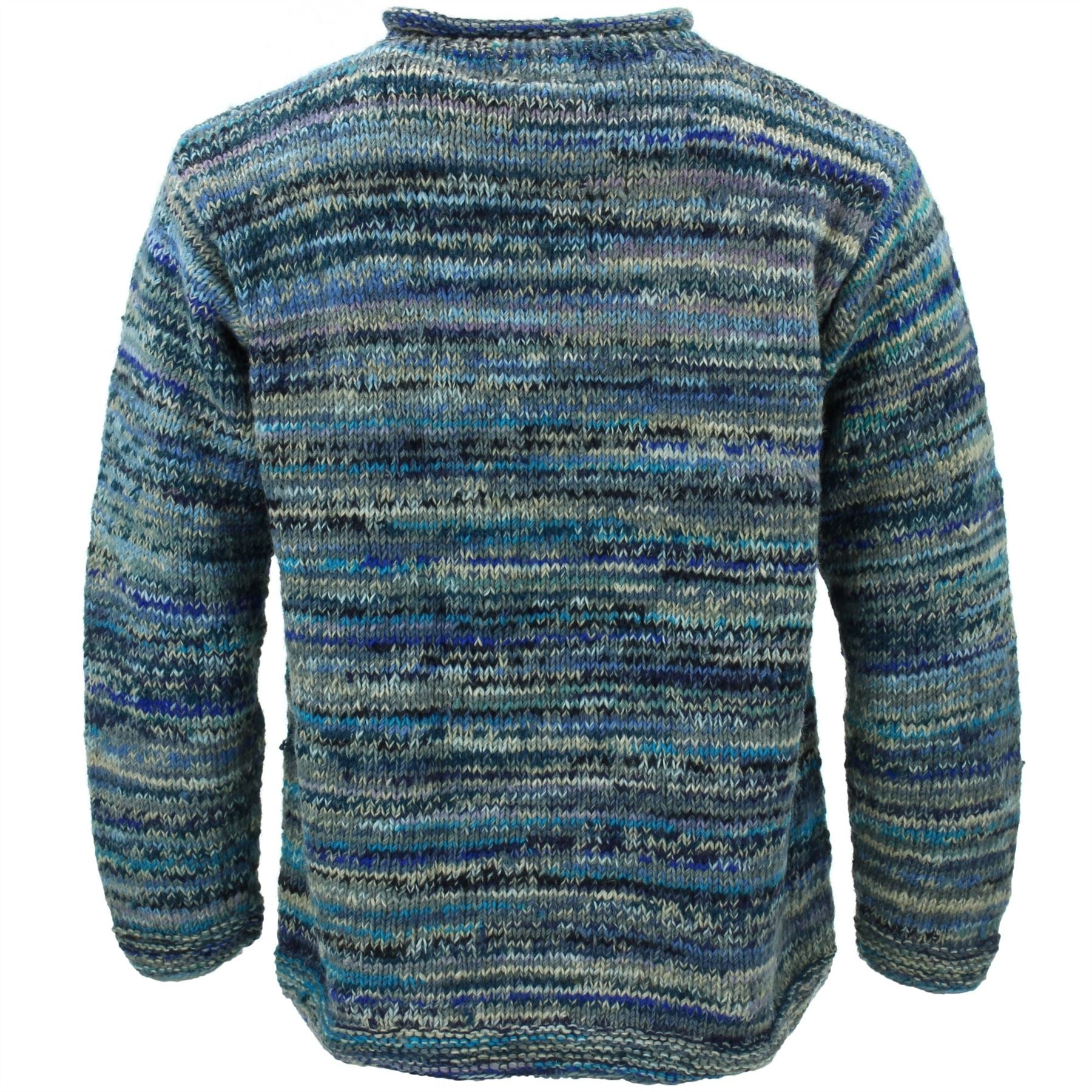 Chunky Wool Space Dye Knit Jumper - Grey