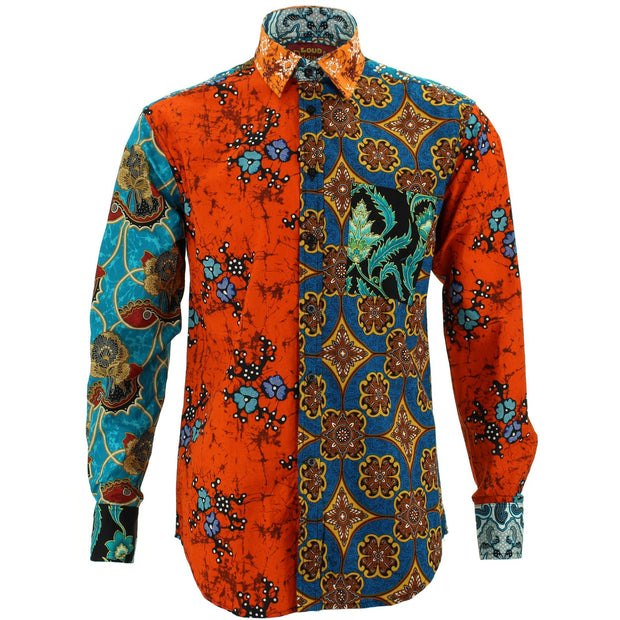 Regular Fit Long Sleeve Batik Panel Mixed Shirt – LoudElephant Random - 