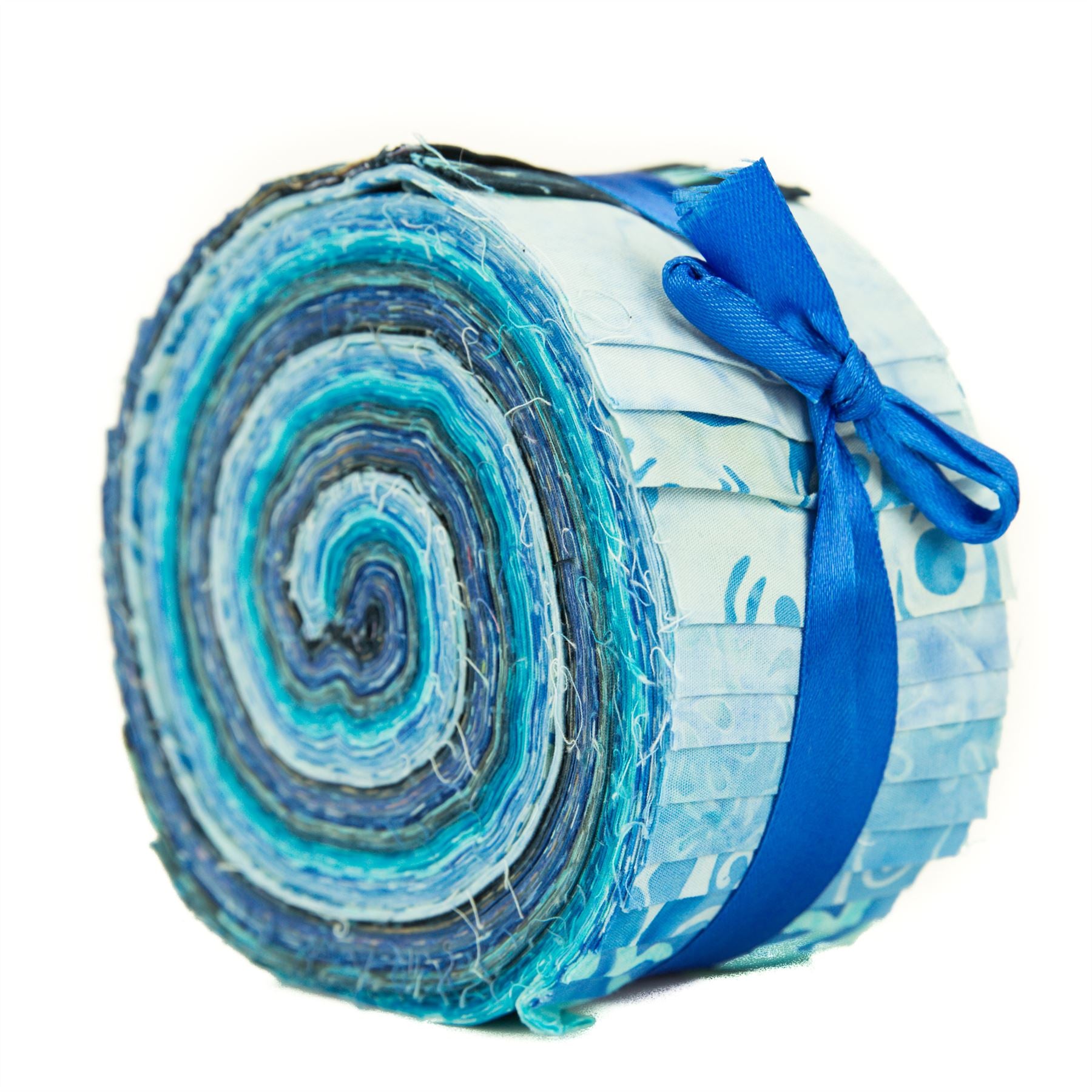 Cotton Batik Pre Cut Fabric Bundles - Jelly Roll - Azure Blue