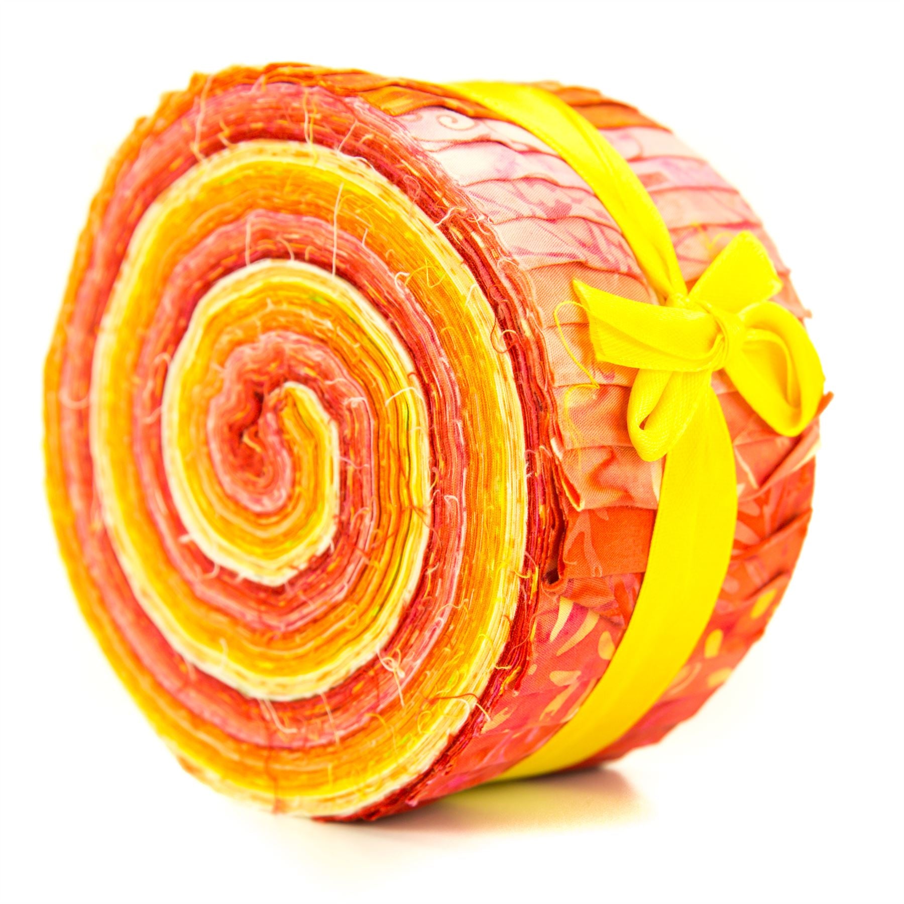 Cotton Batik Pre Cut Fabric Bundles - Jelly Roll - Honey Orange