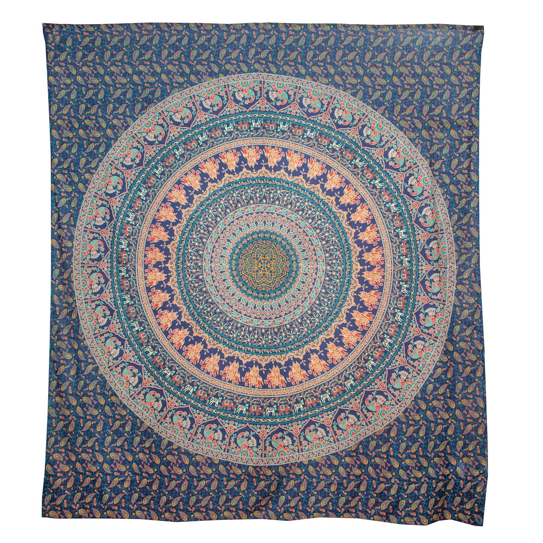 Block Printed Mandala Wall Hanging - Indigo