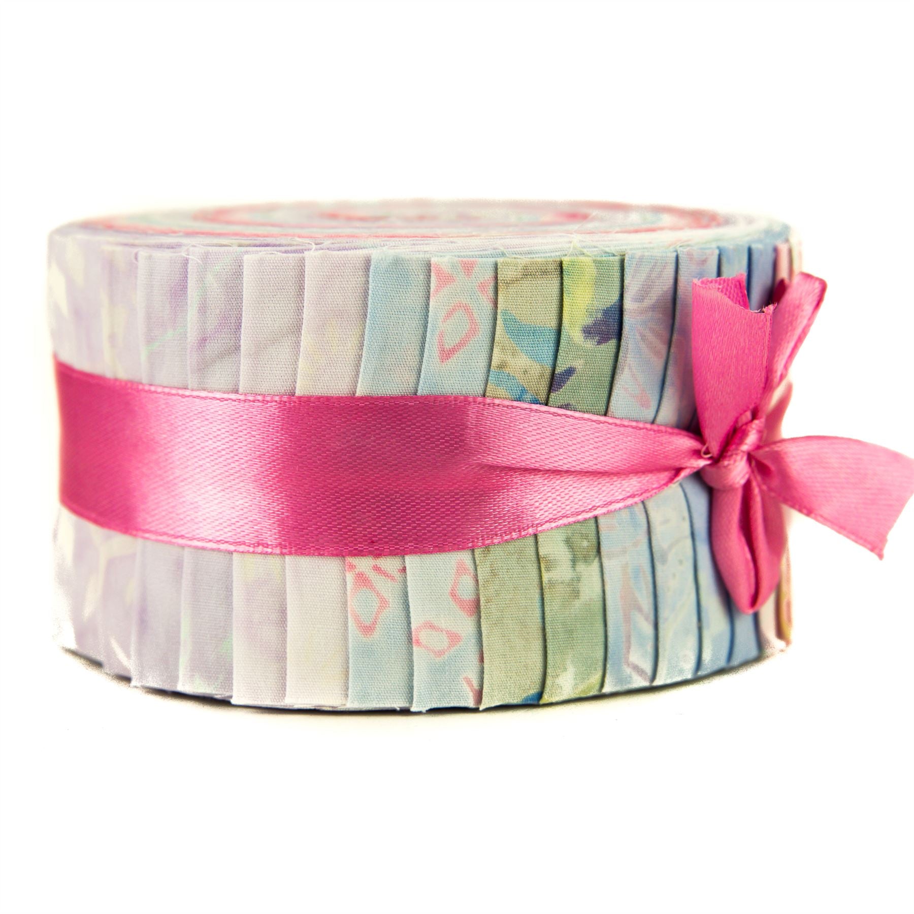 Cotton Batik Pre Cut Fabric Bundles - Jelly Roll - Pastel Pink