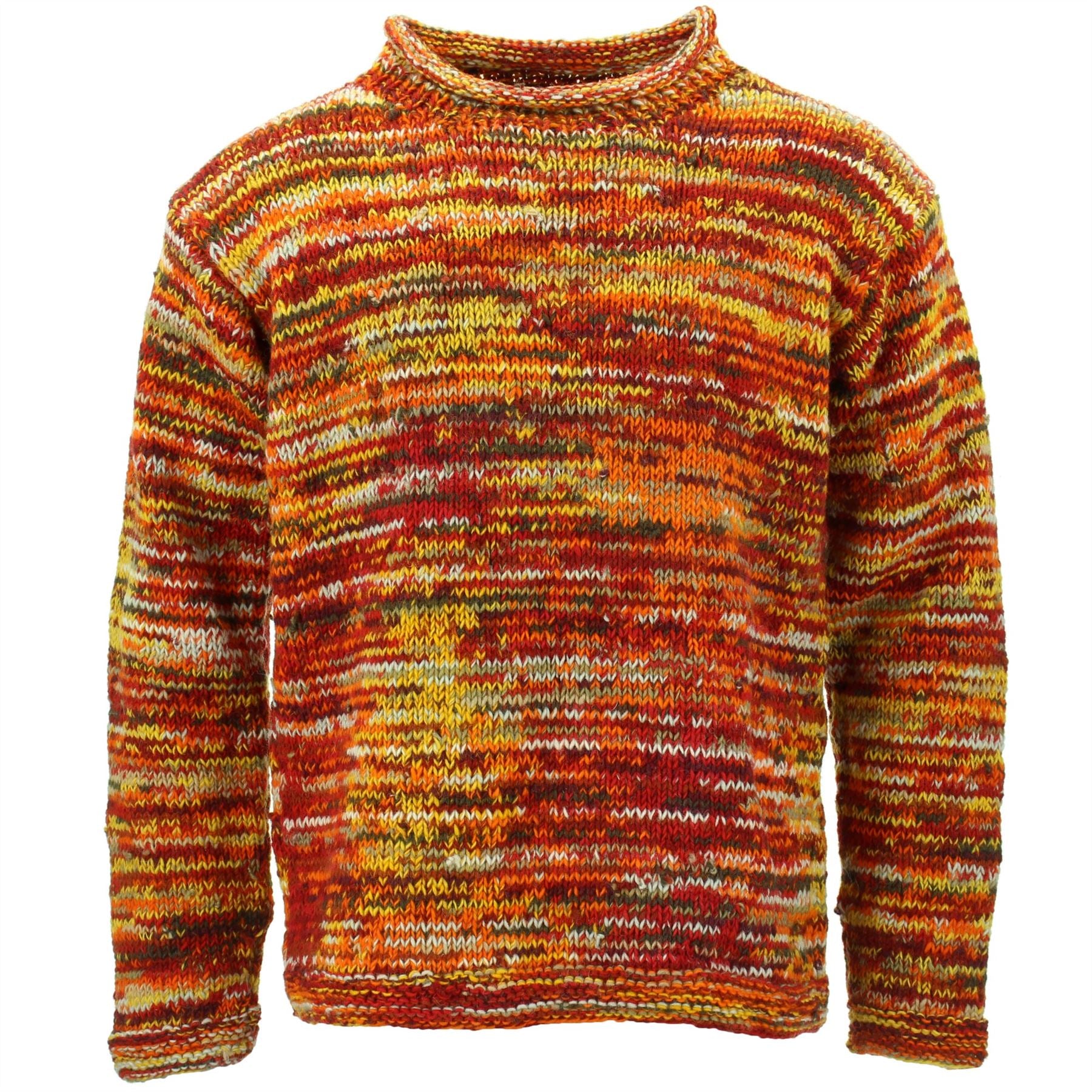 Chunky Wool Space Dye Knit Jumper - Sunset