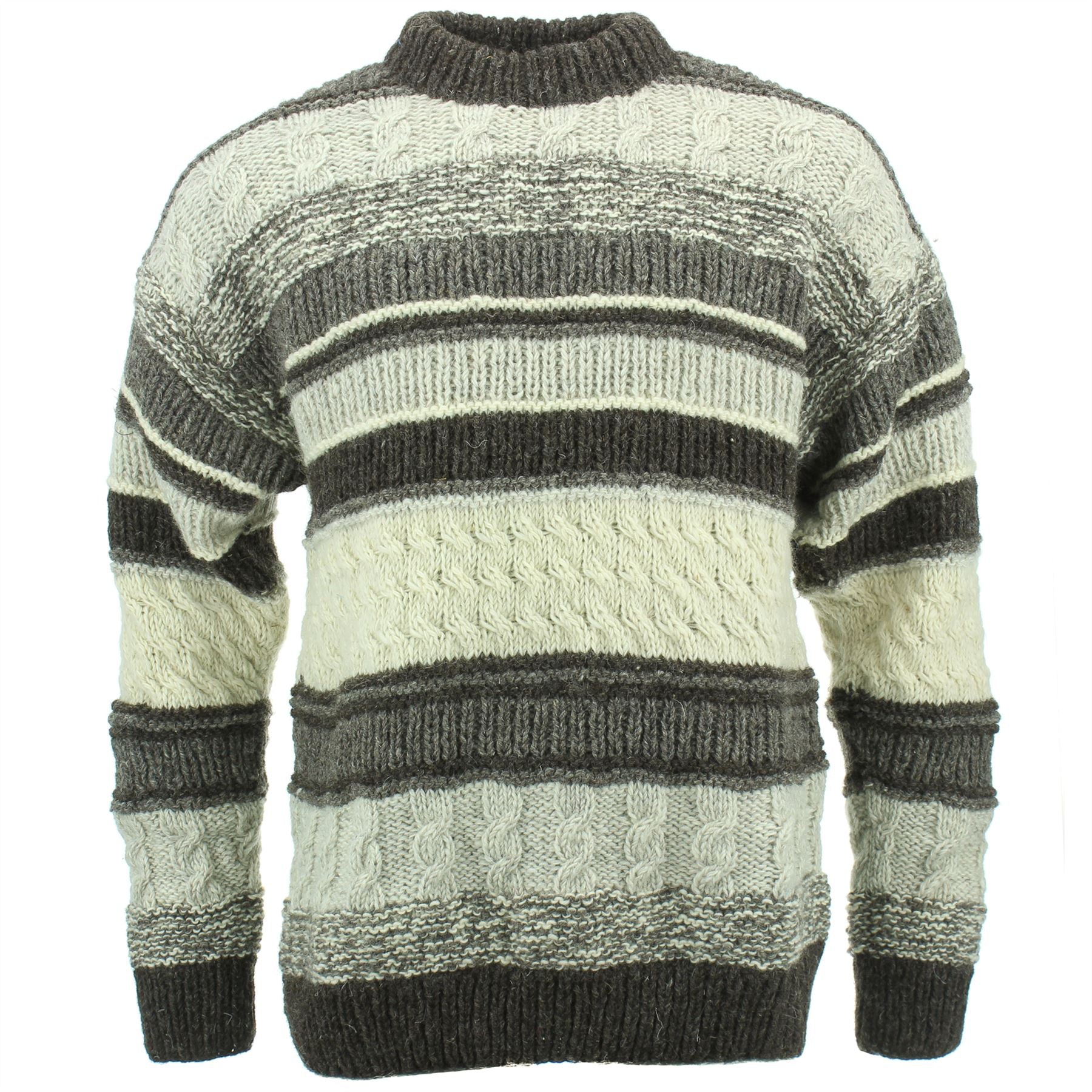 Chunky Wool Multi Knit Jumper - Natural