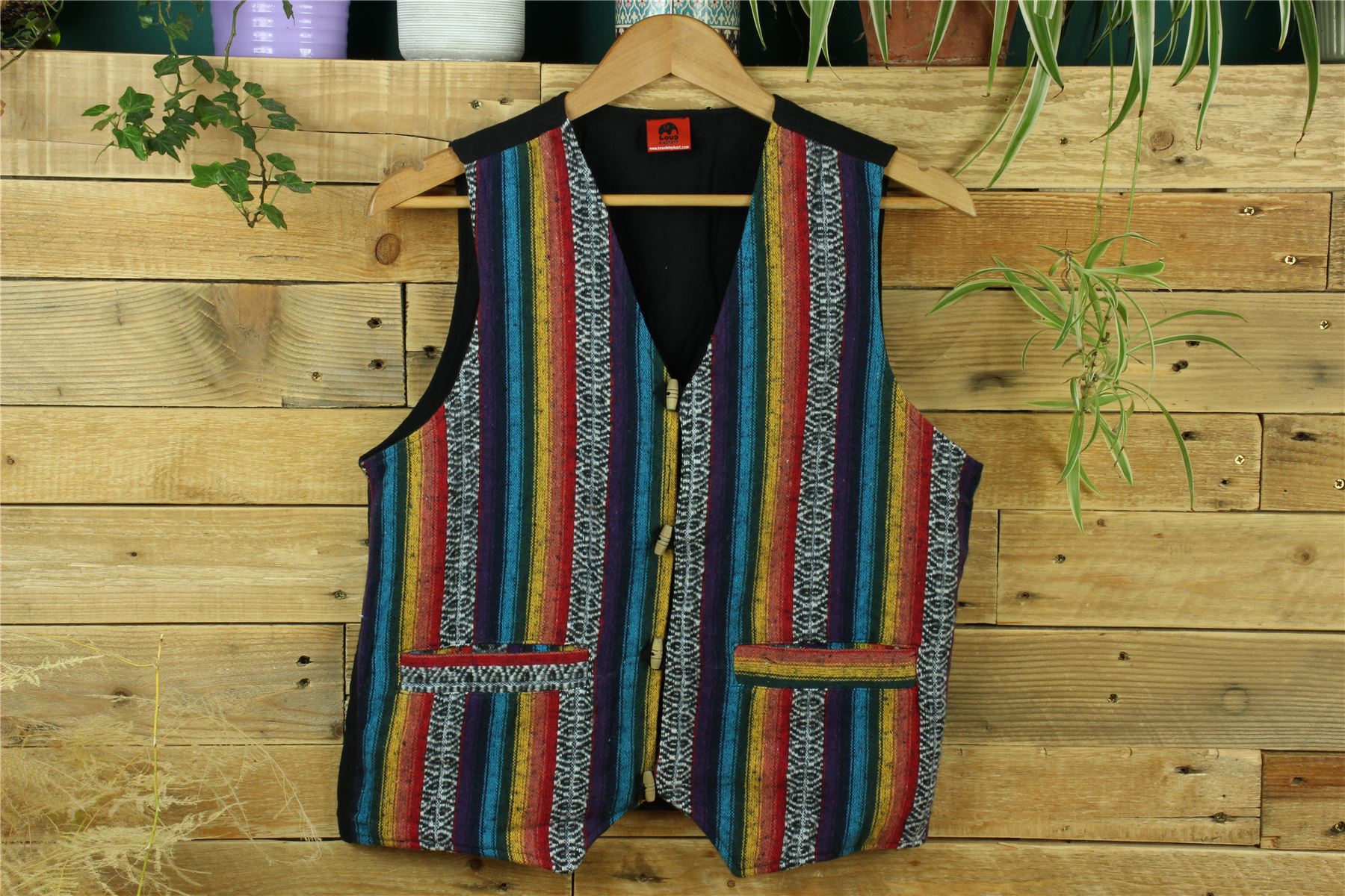 Brushed Cotton Waistcoat - Rainbow