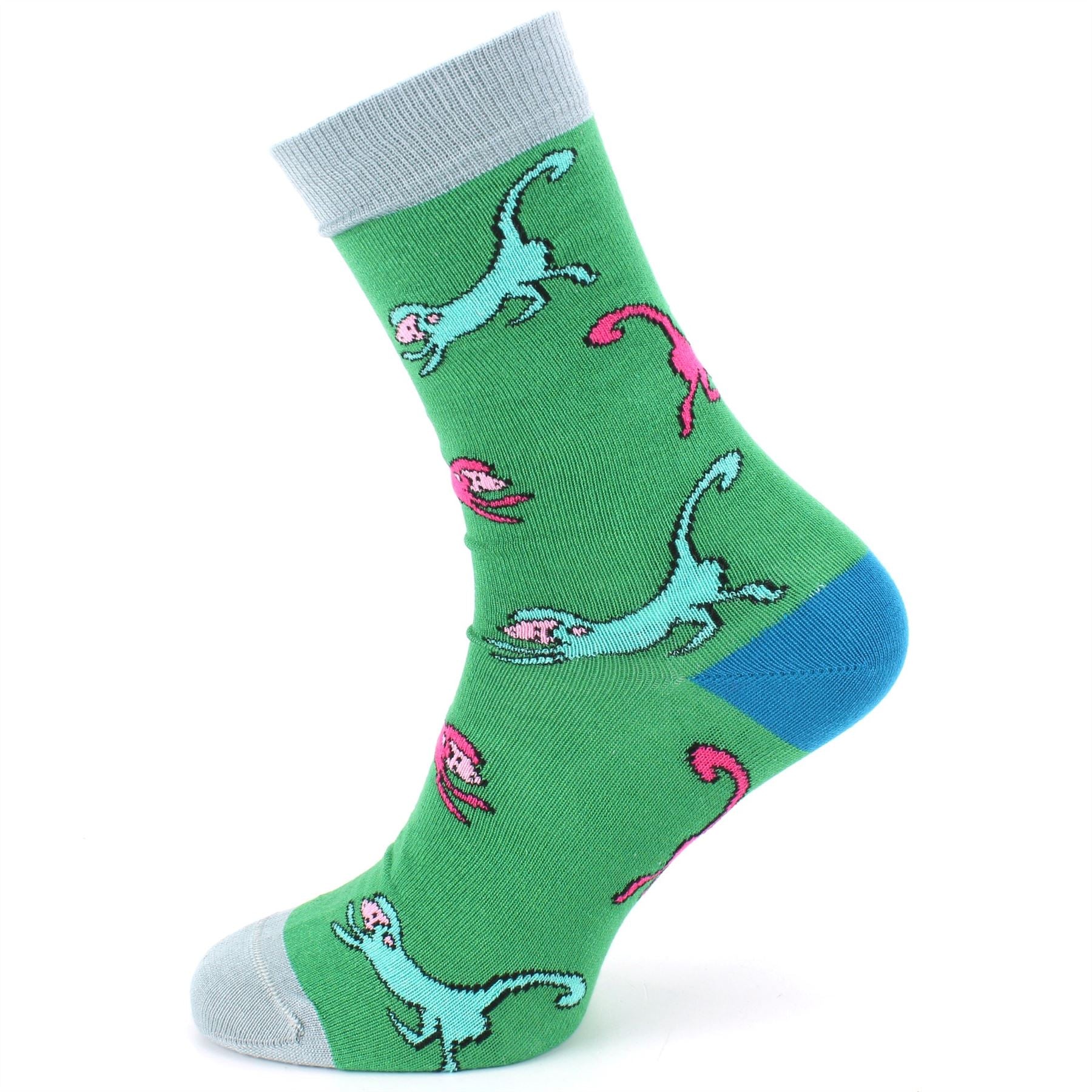 Bamboo Socks - Monkeys - Green