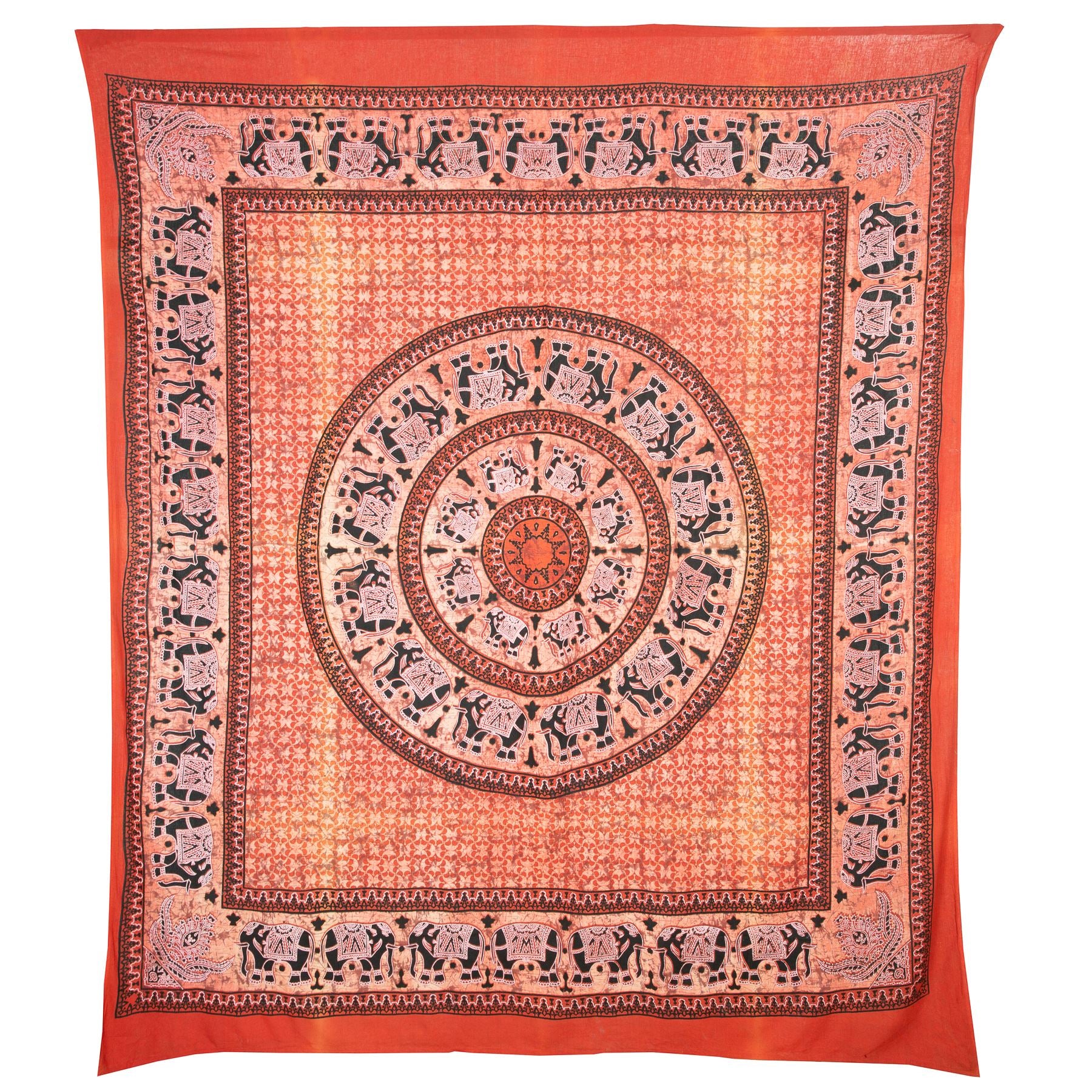 Block Printed Mandala Wall Hanging - Fire