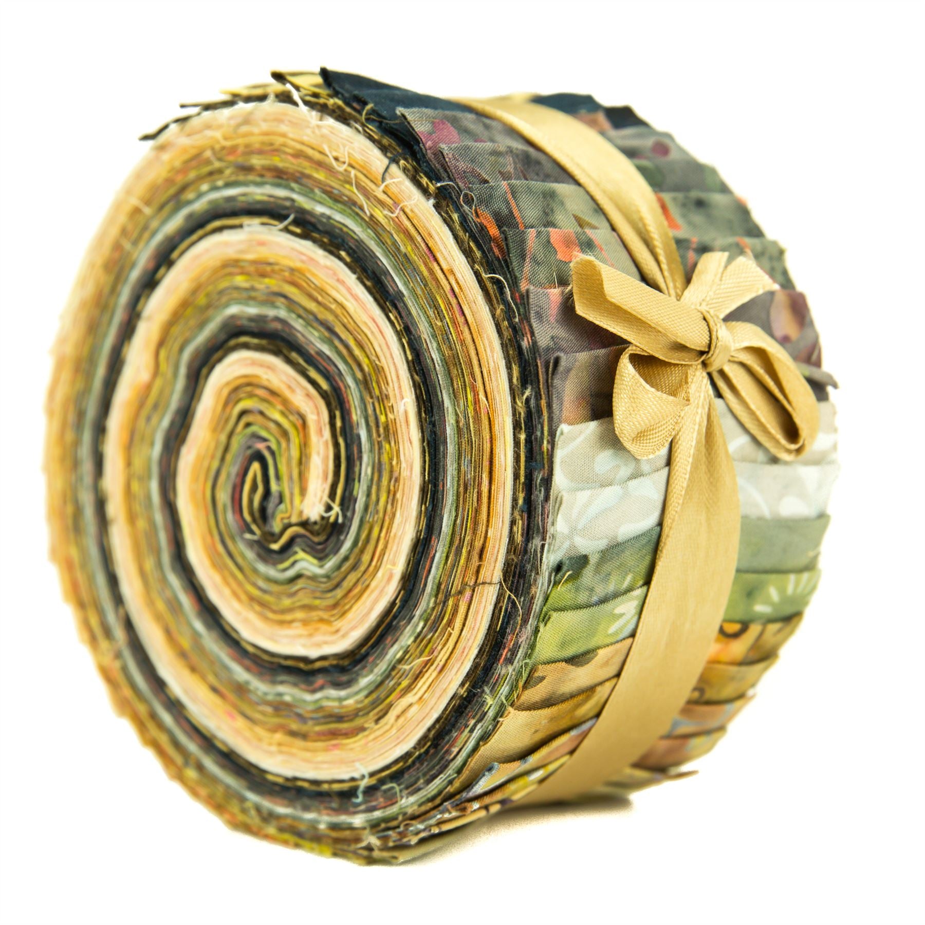 Cotton Batik Pre Cut Fabric Bundles - Jelly Roll - Gold