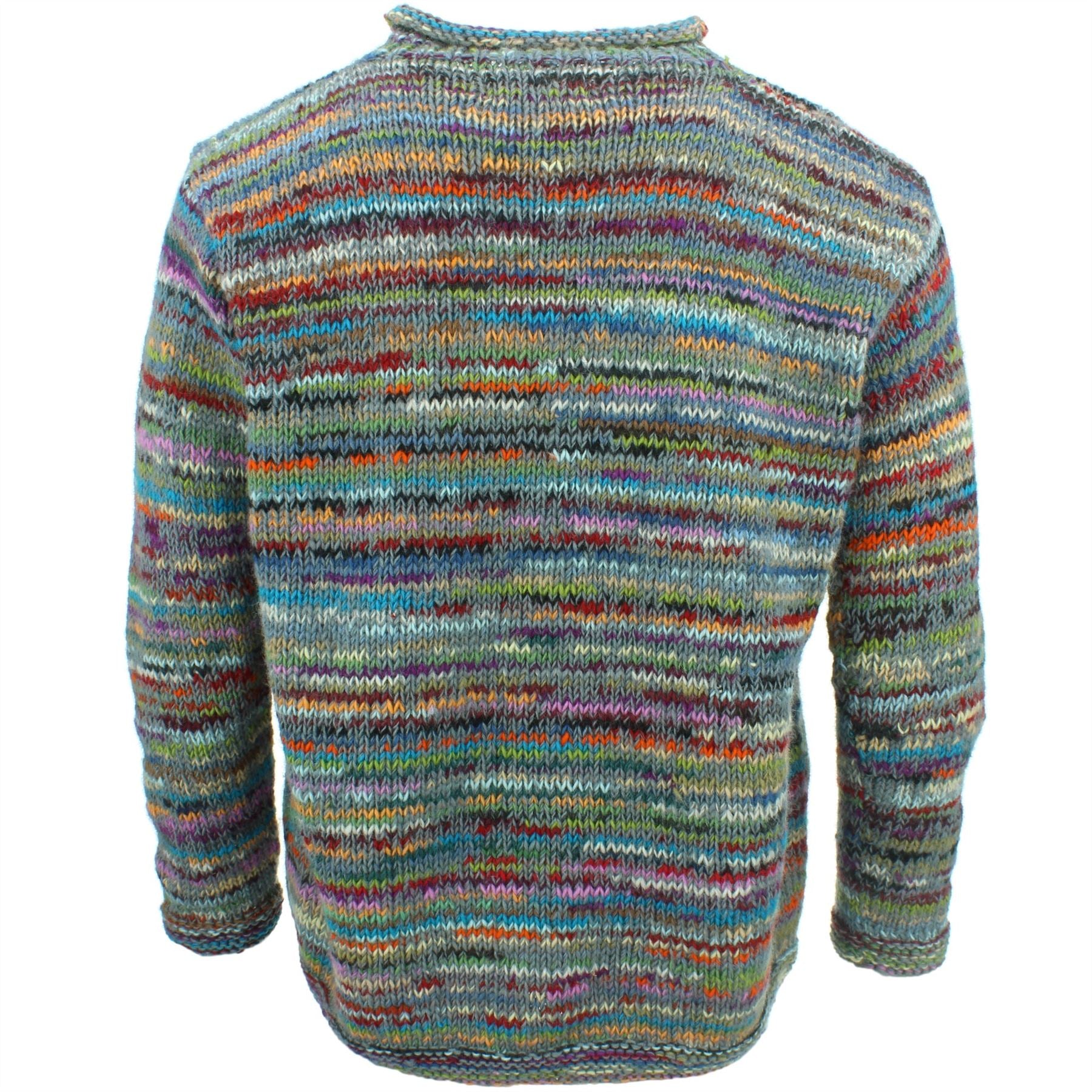 Chunky Wool Knit Space Dye Jumper - Motley Grey