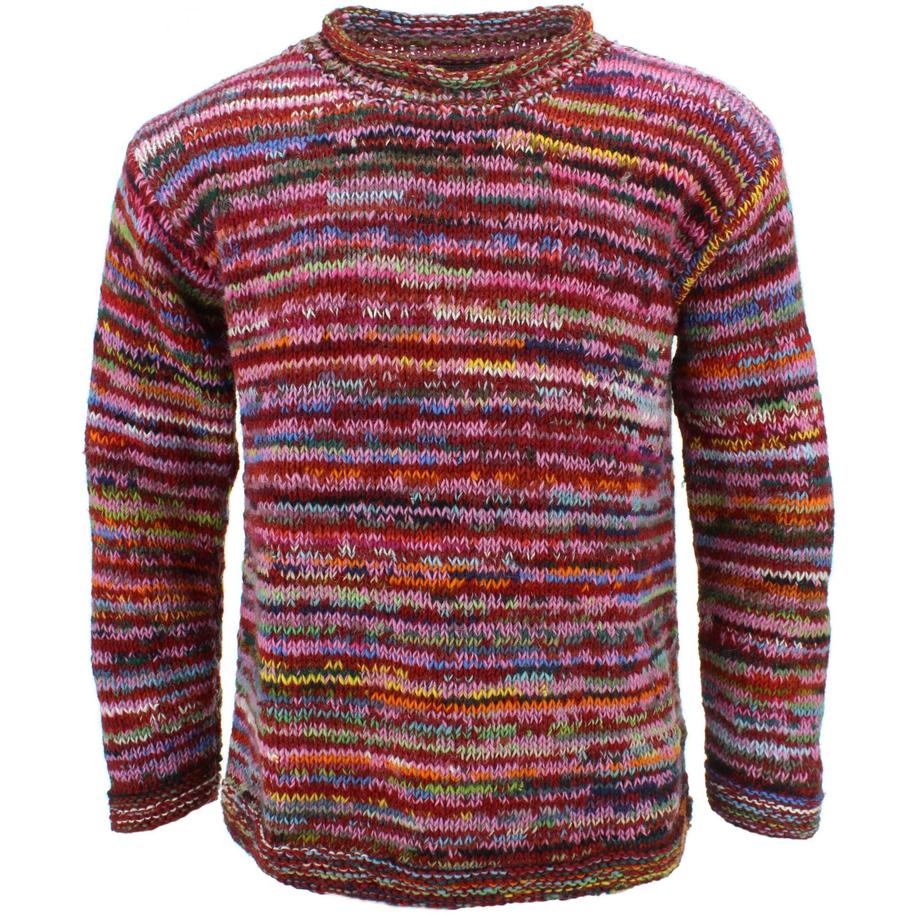 Chunky Wool Knit Space Dye Jumper - Rose