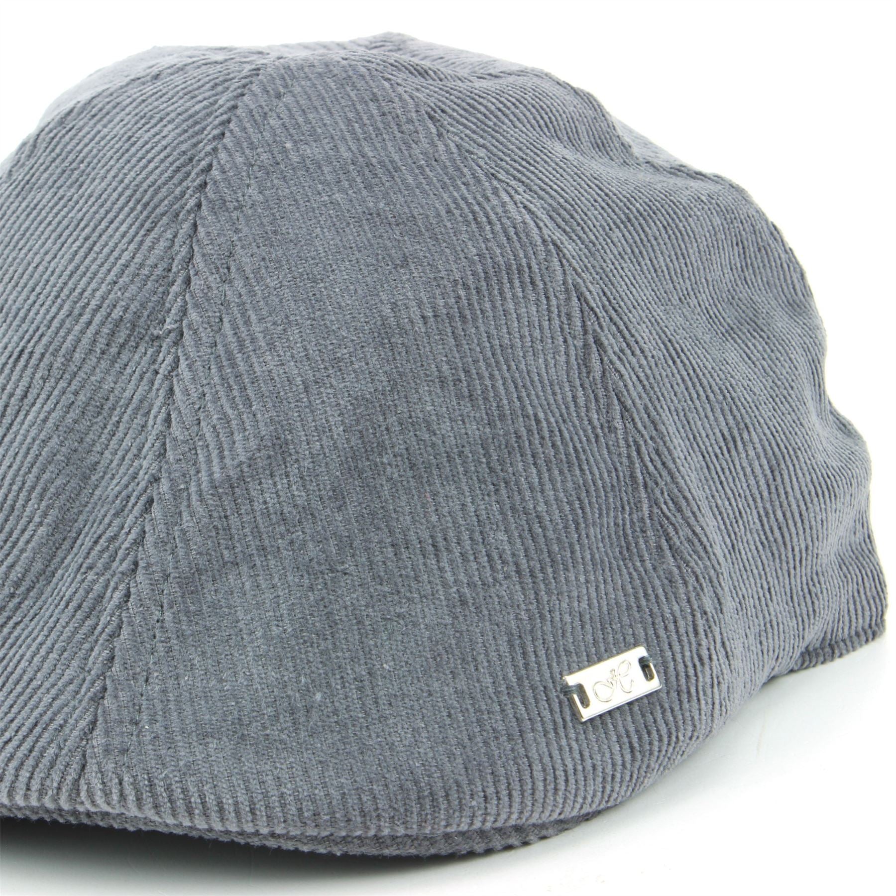 Corduroy Duckbill Flat Cap - Grey