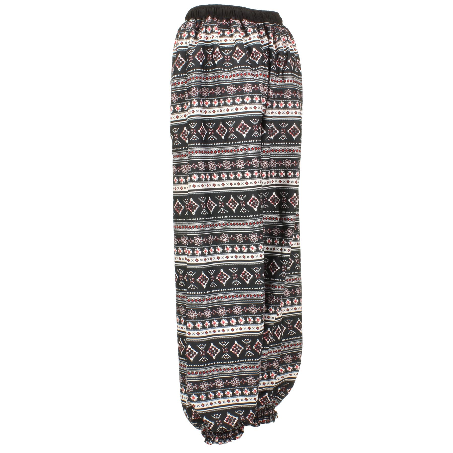 Ali Baba Trousers - Striped Geometric (Black & White)