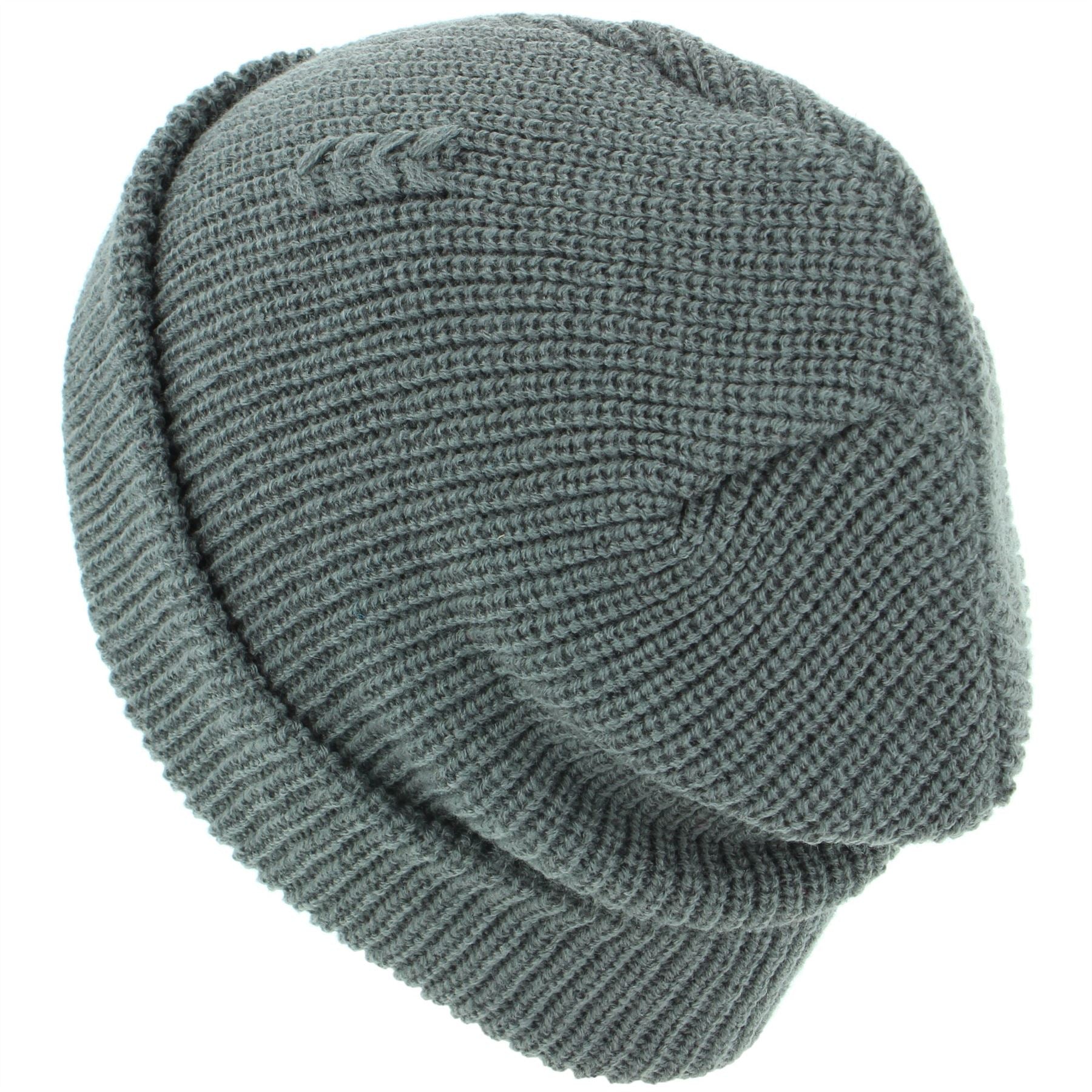 Chunky Knit Beanie Hat with Emroidered Detail - Grey