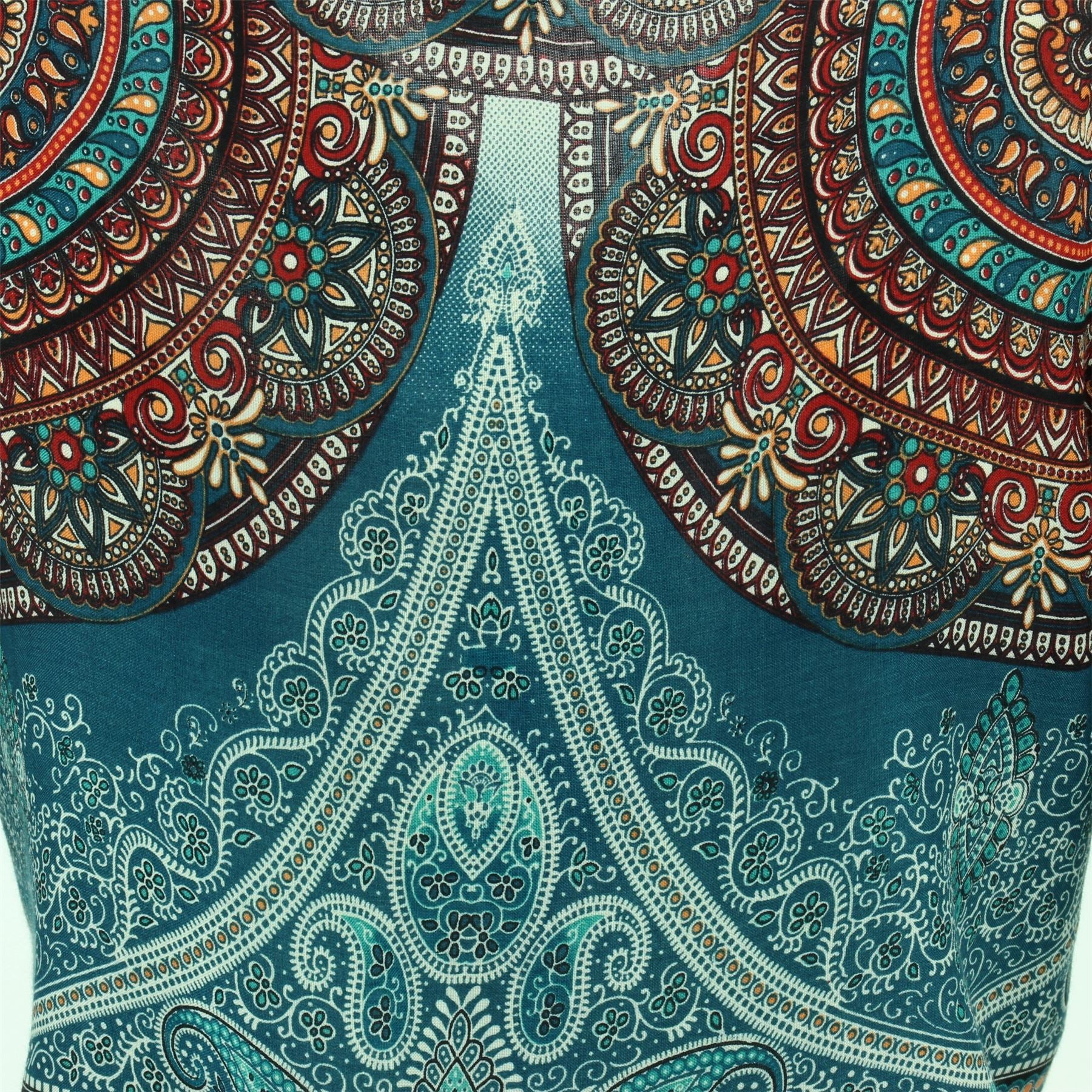 Circle Print Tie Front Shirt - Teal