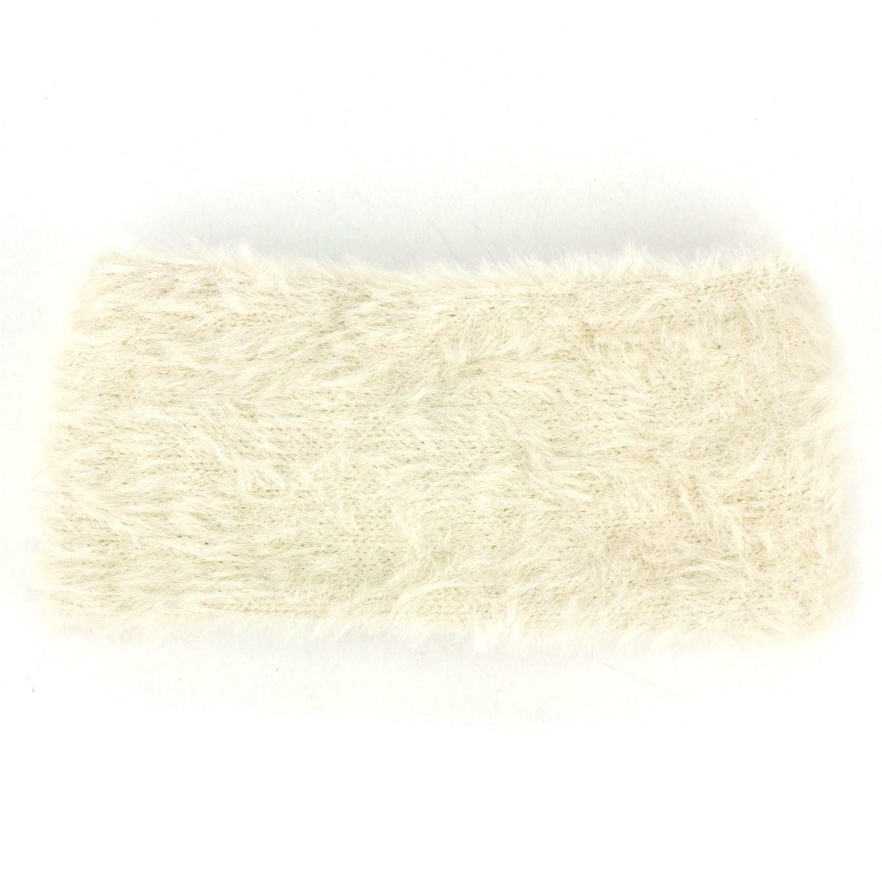 Bowknot Faux Fur Headband - Cream