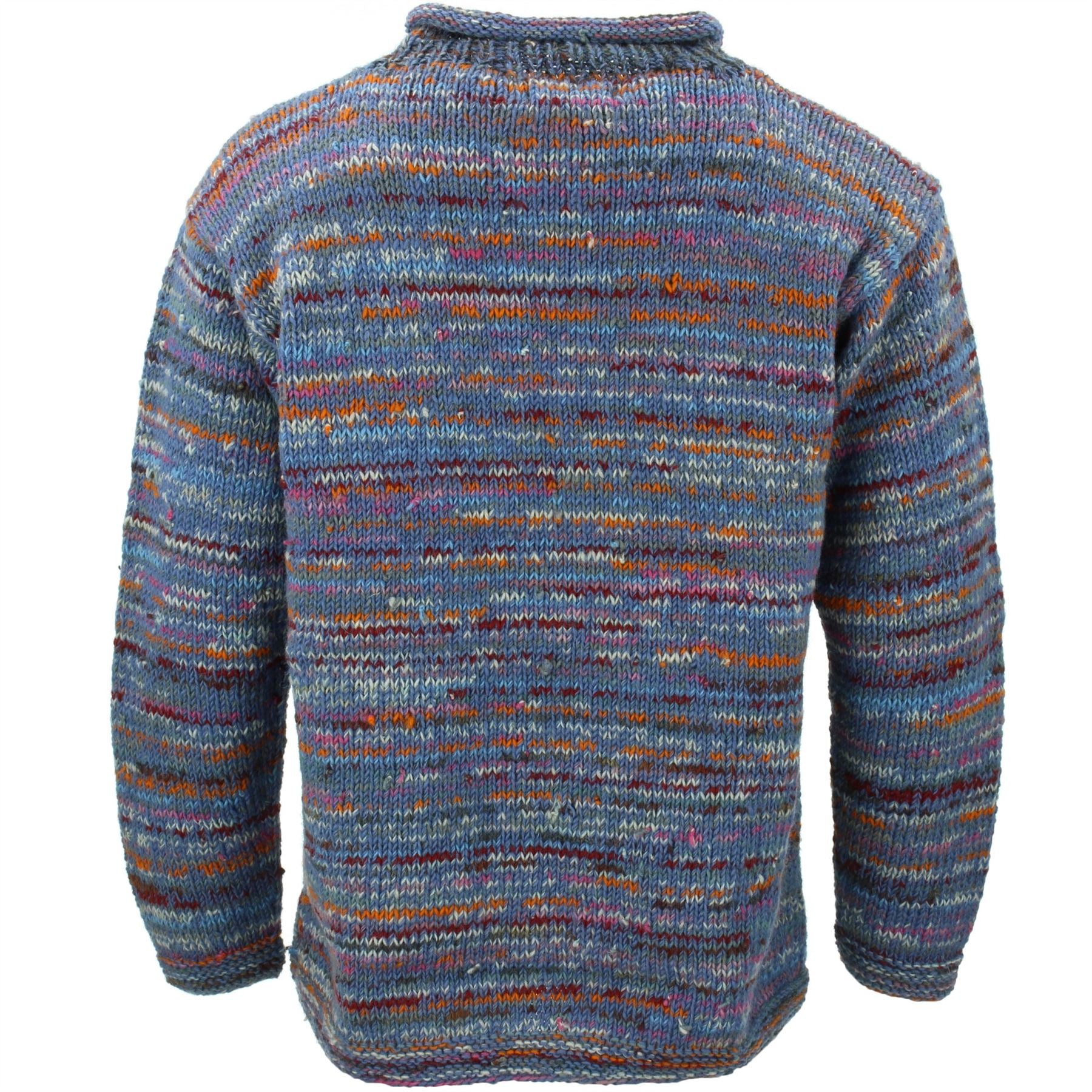 Chunky Wool Space Dye Knit Jumper - Pigeon Blue