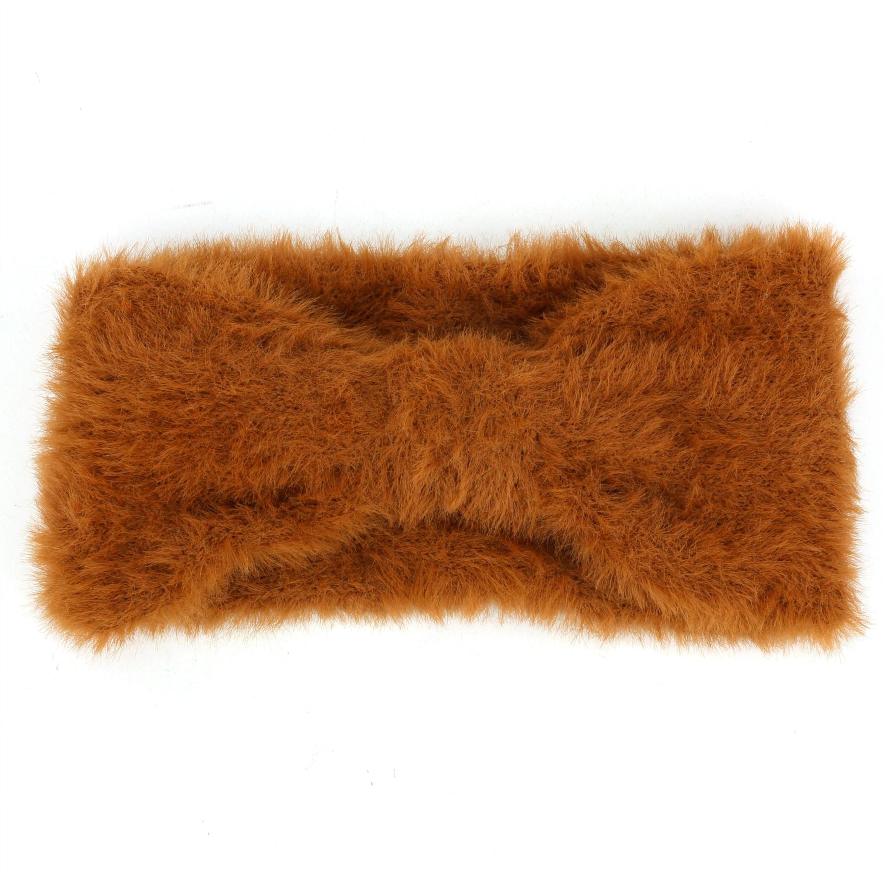 Bowknot Faux Fur Headband - Brown