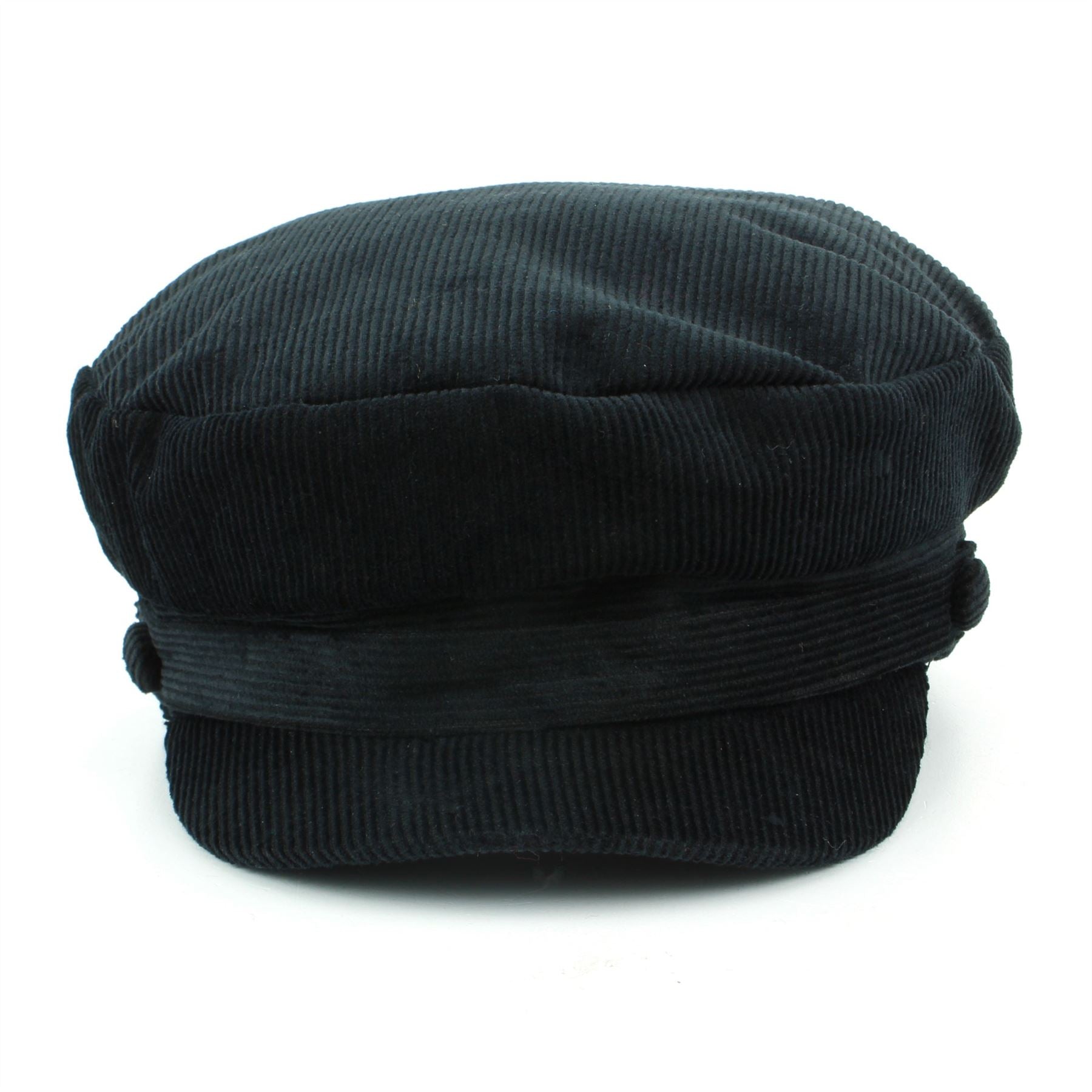 Corduroy Captain's Breton Cap - Black