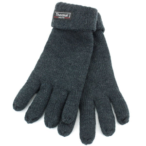 Fold Up Cuffs Thermal Gloves - Grey