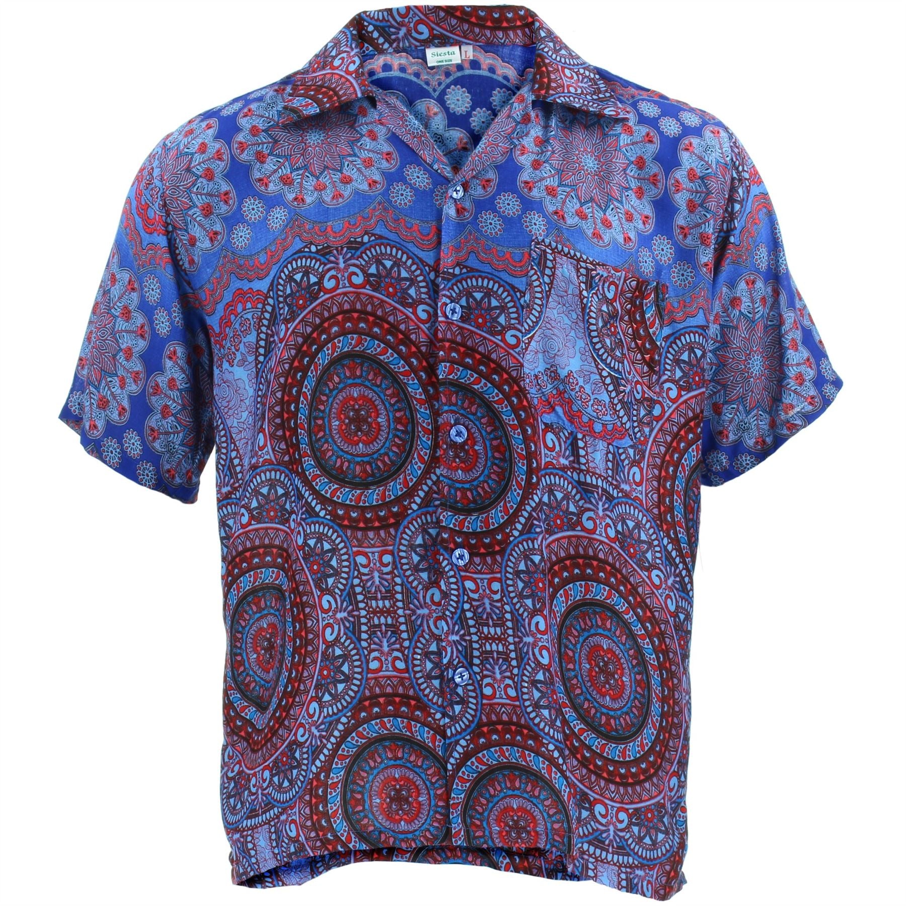 Boho Circle Mandala Shirt - Dark Blue