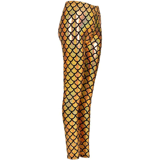 Shiny Fish Scale Leggings - Green – LoudElephant