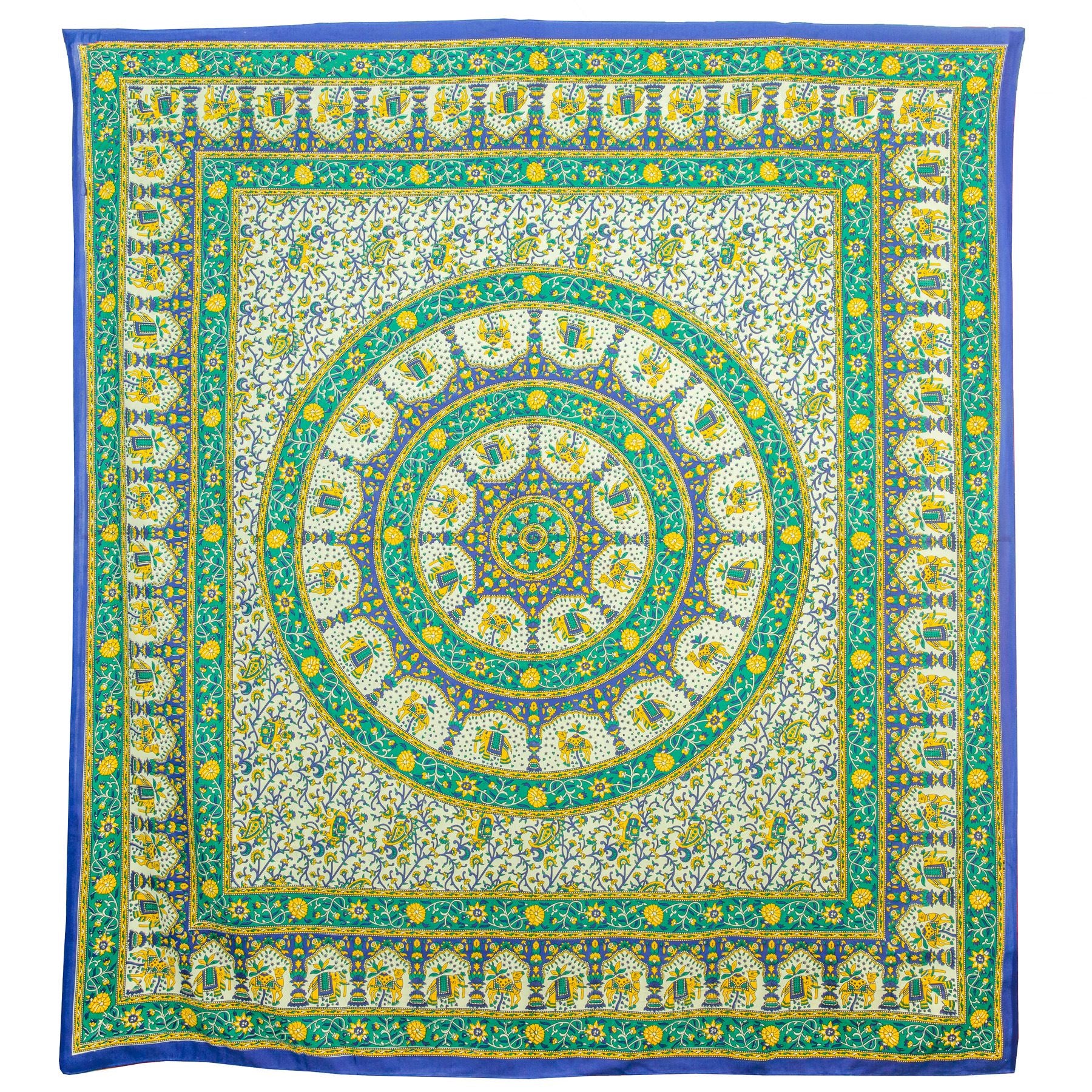 Block Printed Mandala Wall Hanging - Fern