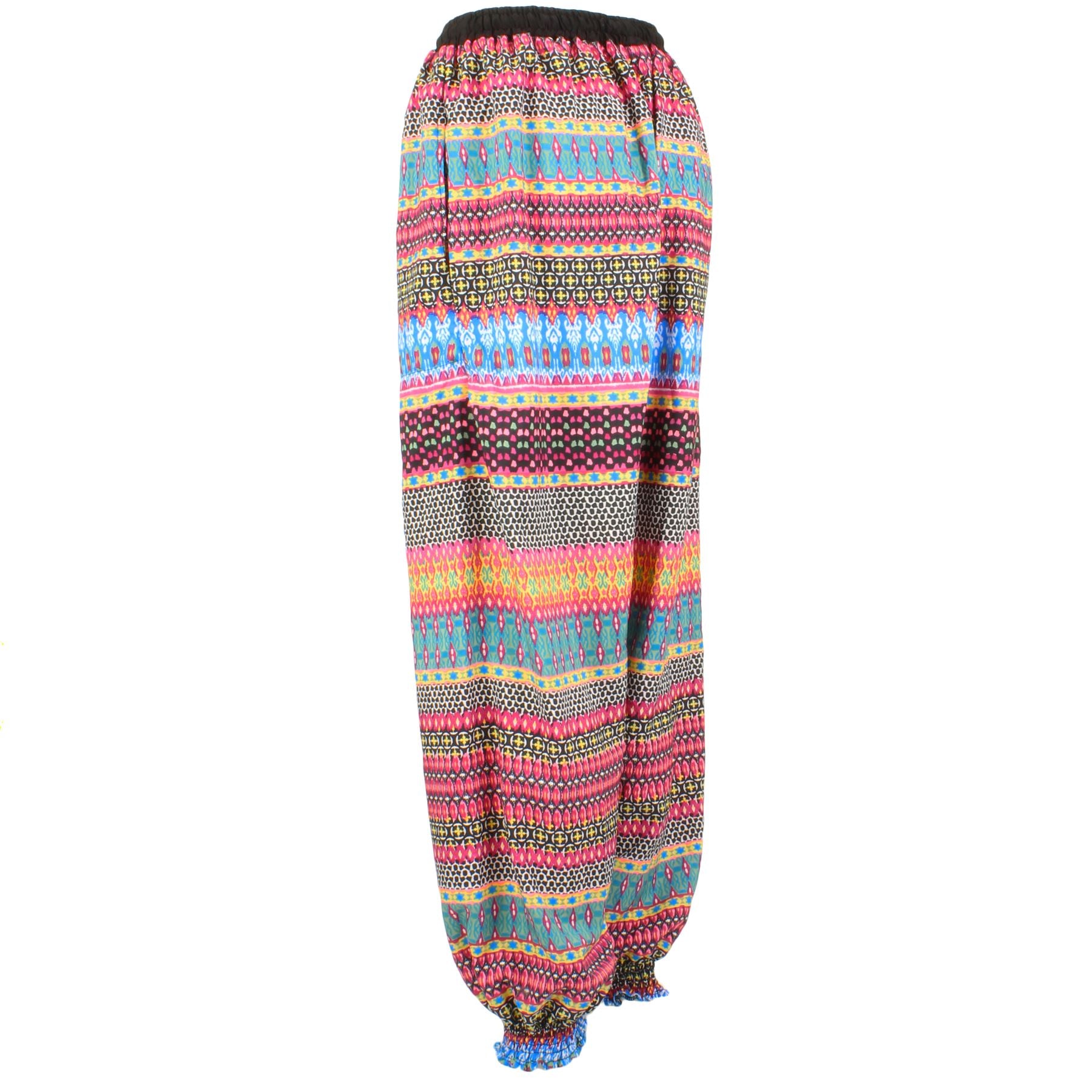 Ali Baba Trousers - Geometric (Blue & Pink)